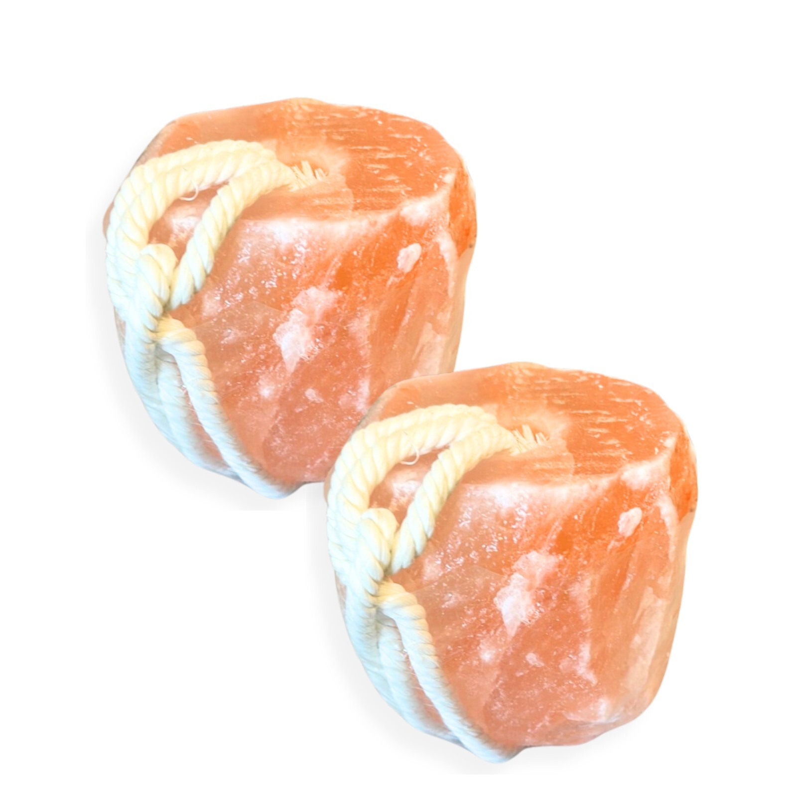 Pink Himalayan Salt Lick Block for Horses, 6lbs with Rope, Natural, Pack of 2