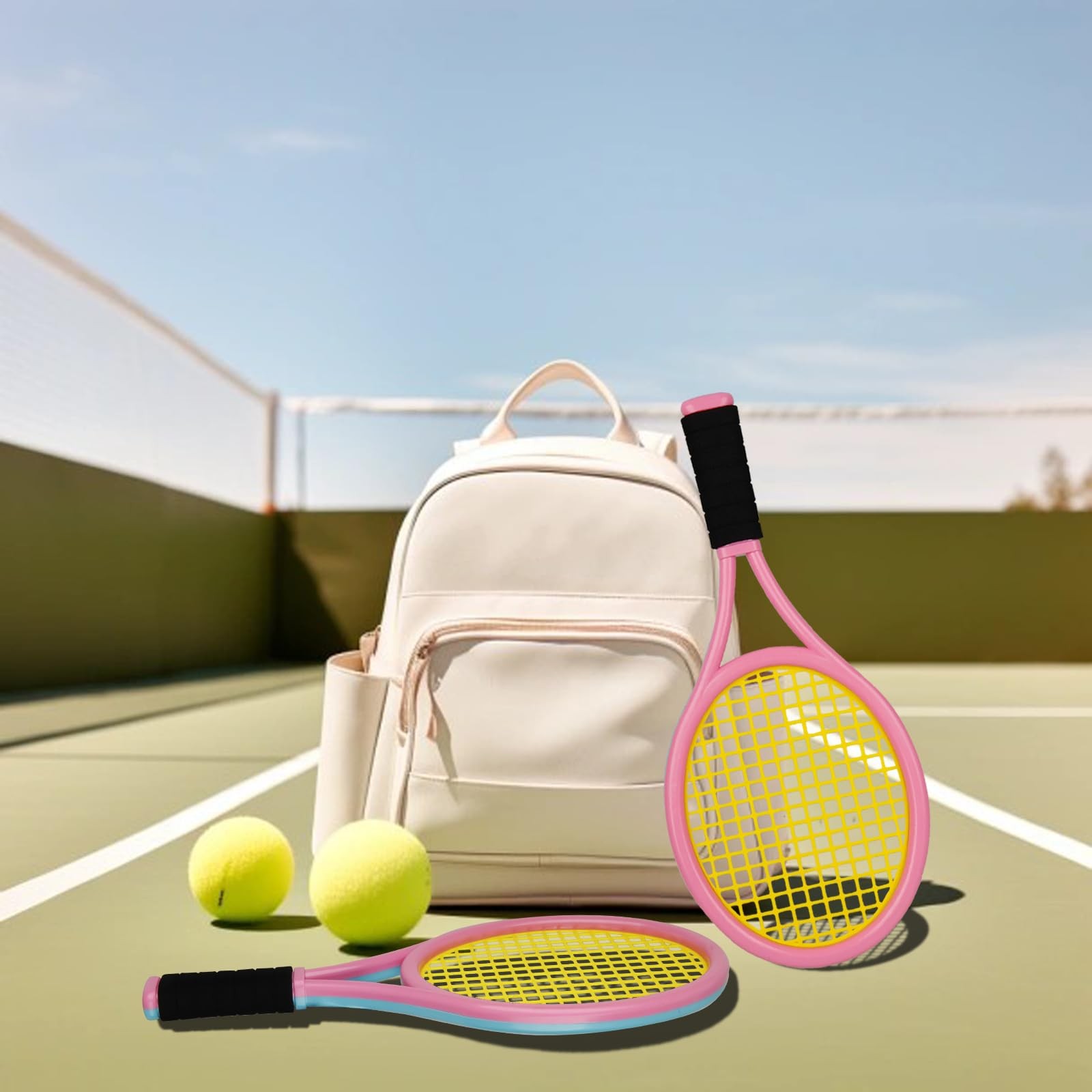 Kids Tennis Racket Set 17 Inch, With 4 Soft Training Balls & 6 Badminton…