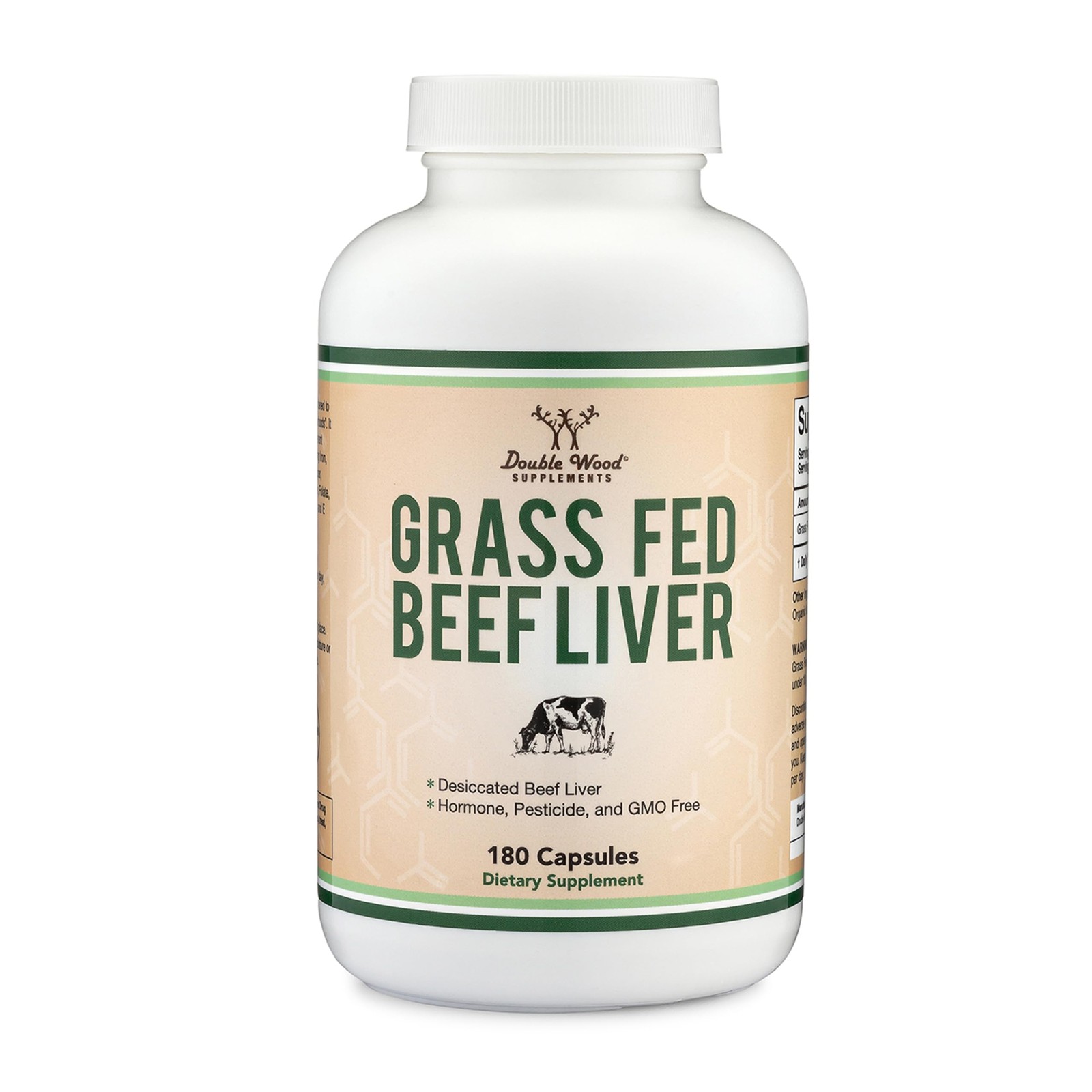 Grass Fed Beef Liver Capsules (1,000mg of 180 Count (Pack 1), No Color