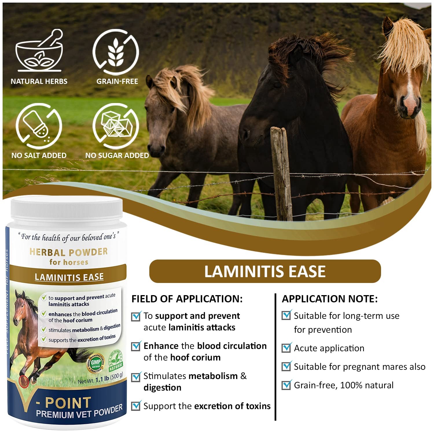 V-POINT – Laminitis Ease – hoof Supplements for Horses – Horse hoof Care Prod…