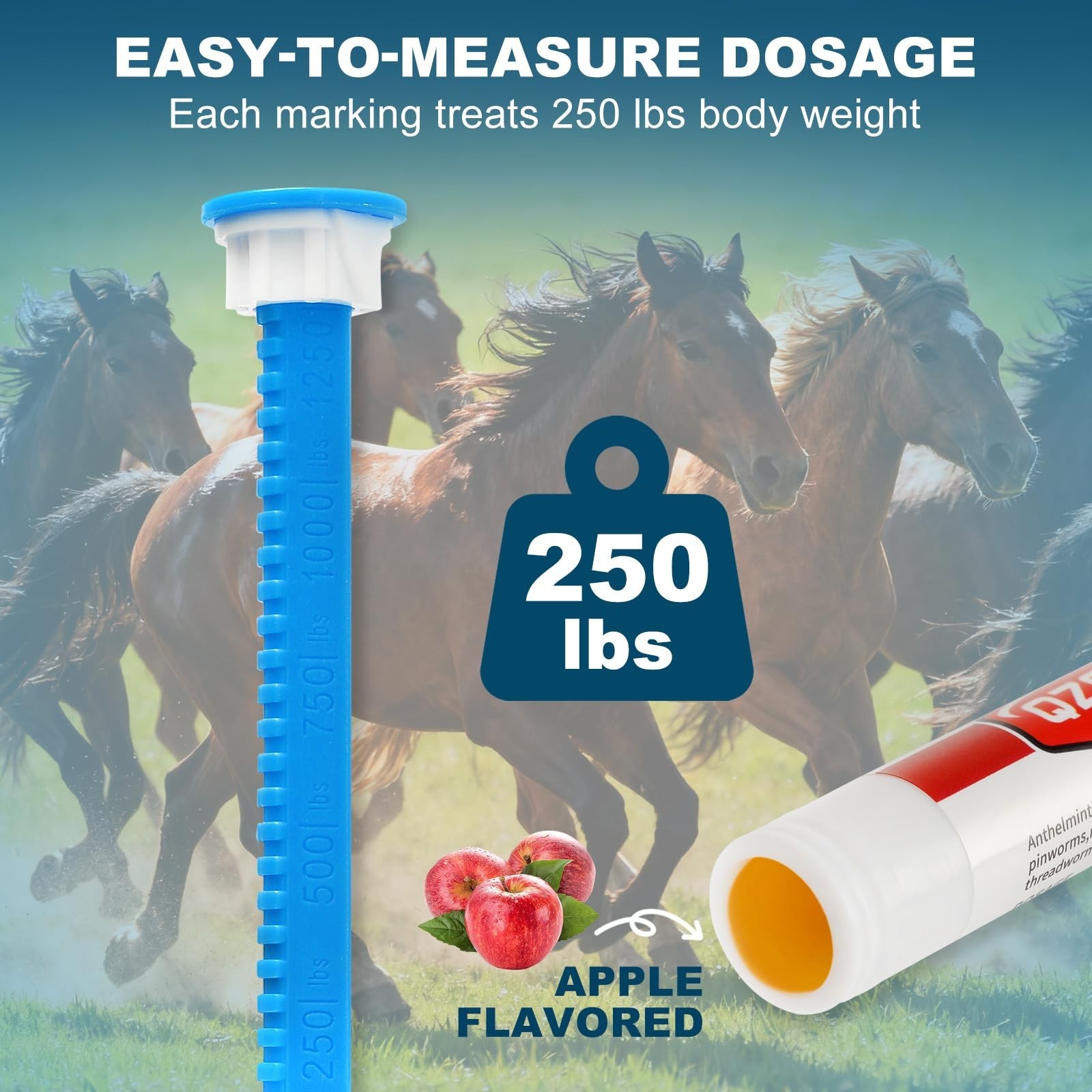 Equine Dewormer Paste 1.87% – Apple Flavor, 6-Pack Oral Treatment for Horses