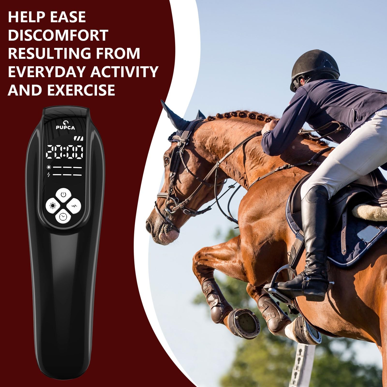 PUPCA Cold Laser Therapy Device for Horse, Portable Red Light with…