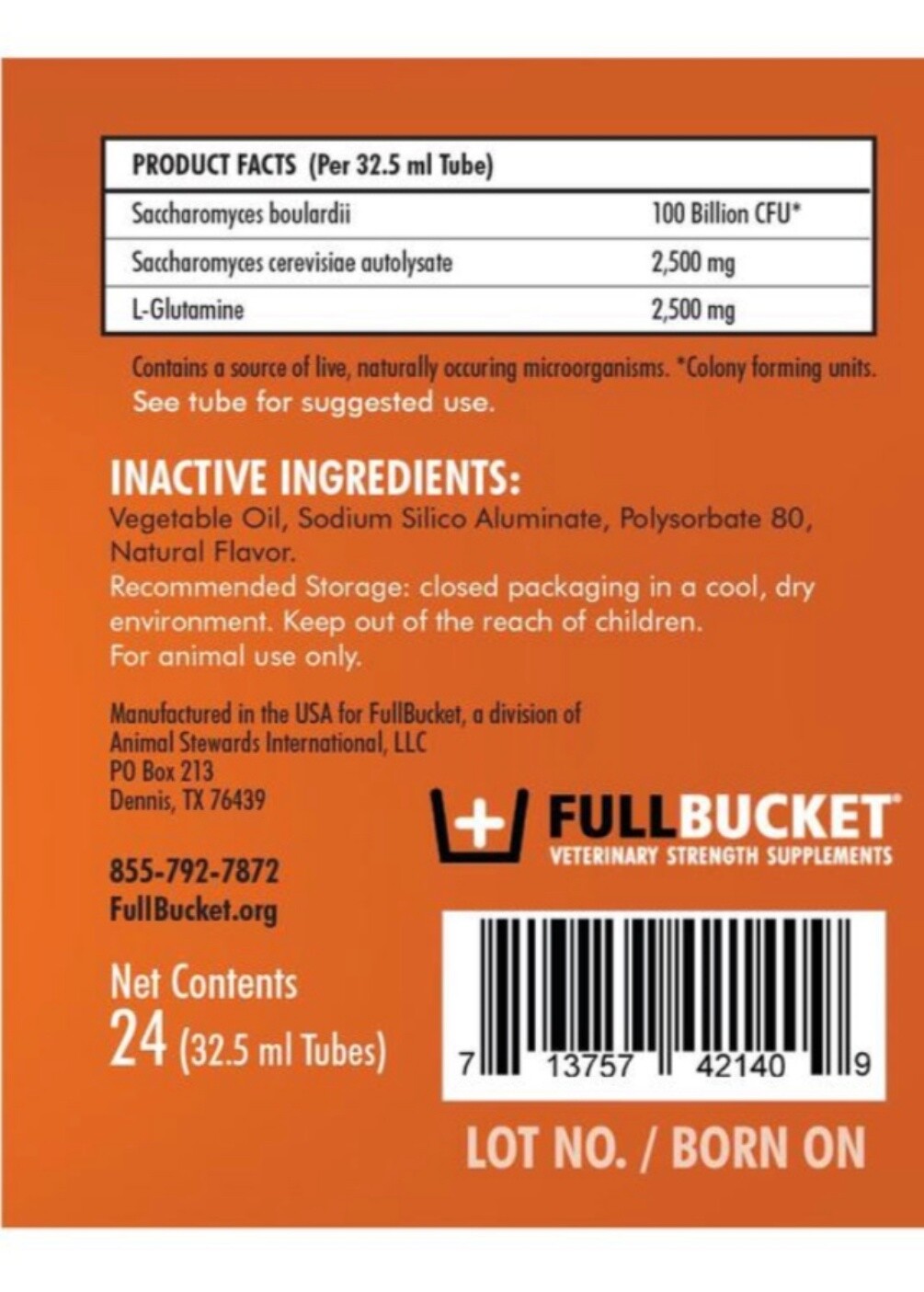 Full Bucket Equine Probiotic Paste Case of 24 Fast, Free Shipping