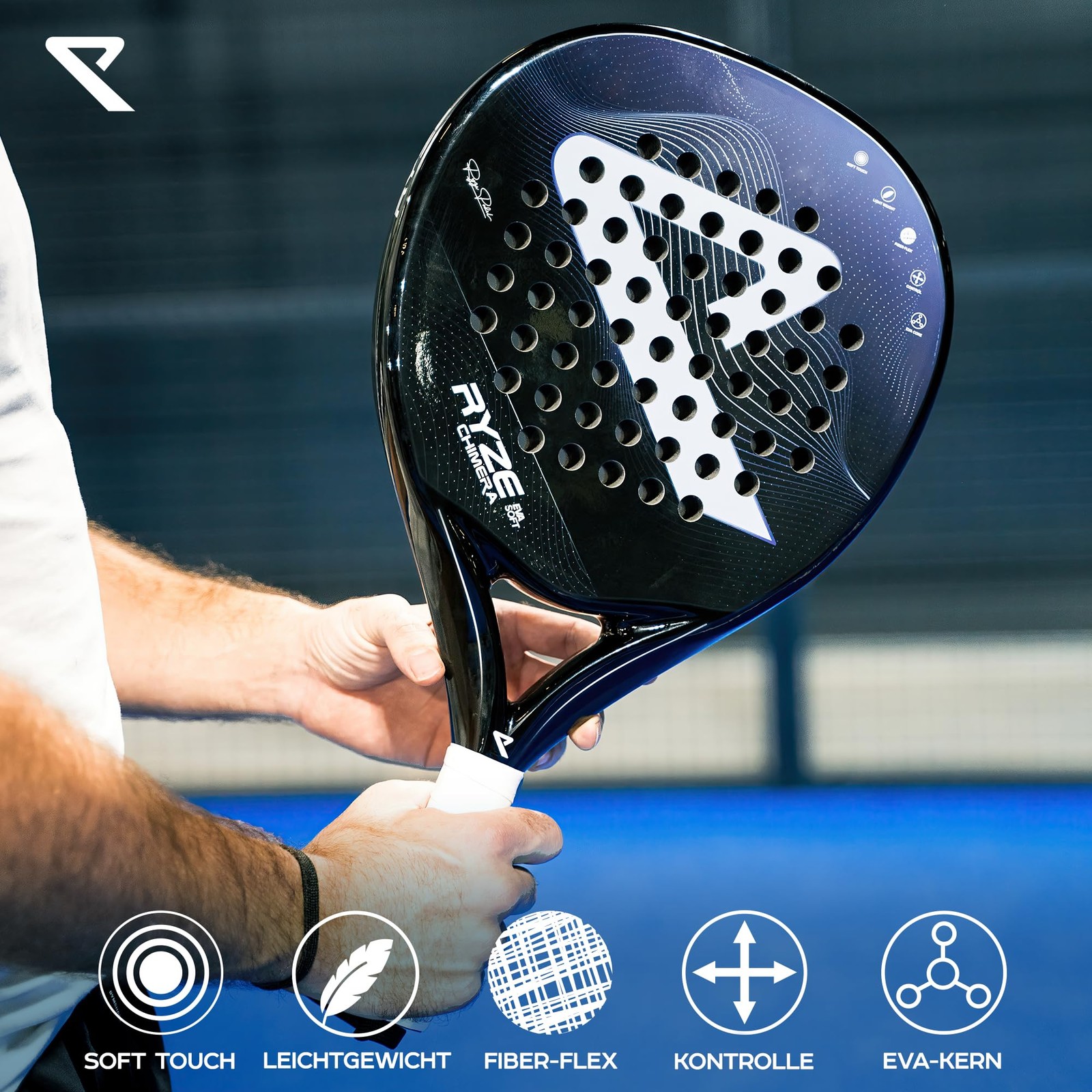 Chimera Padel Racket Carbon Fiber & Fiberglass Maximum Control & Prec…