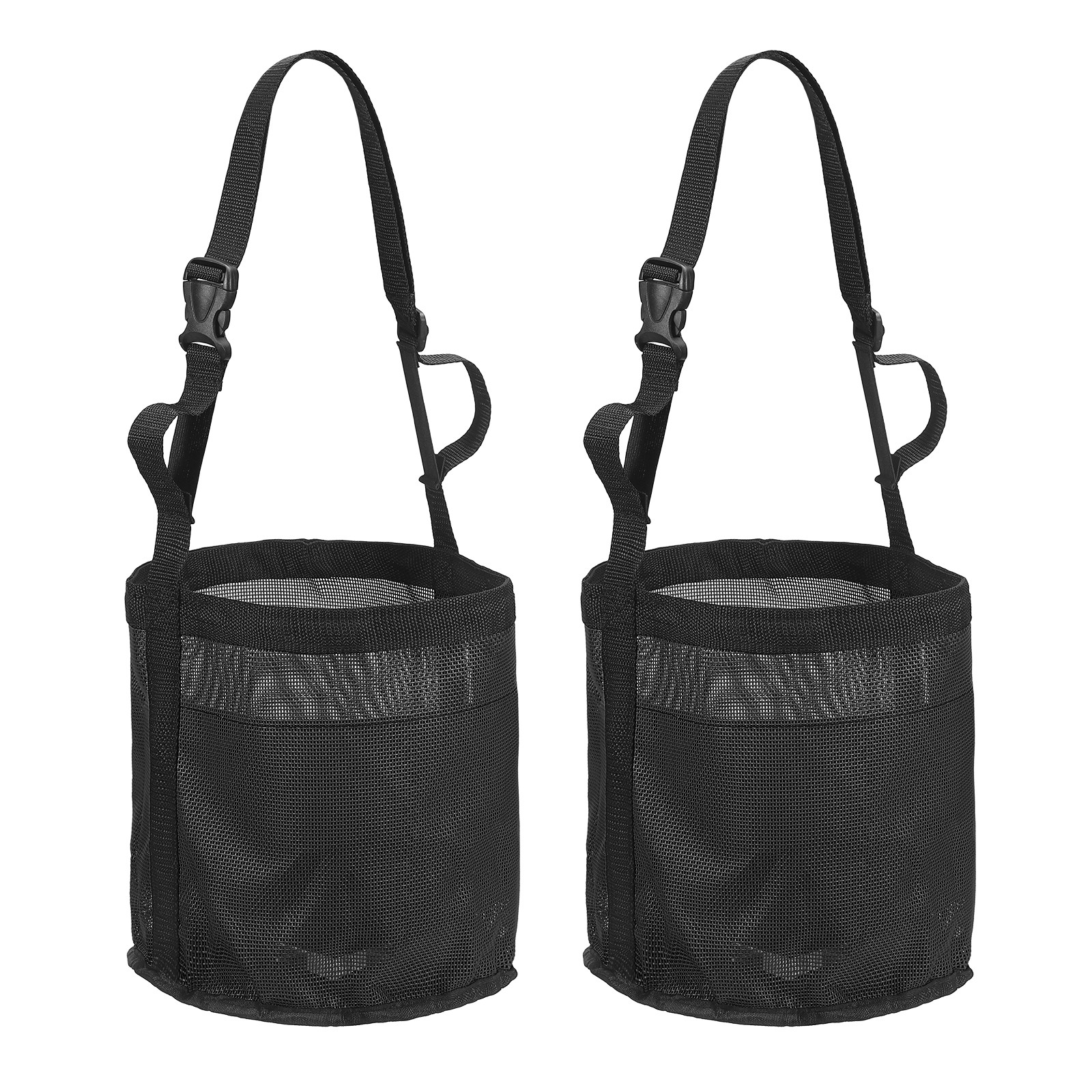 2Pcs Horse Feed Bag Black M Intended for Horse Feeding Grain