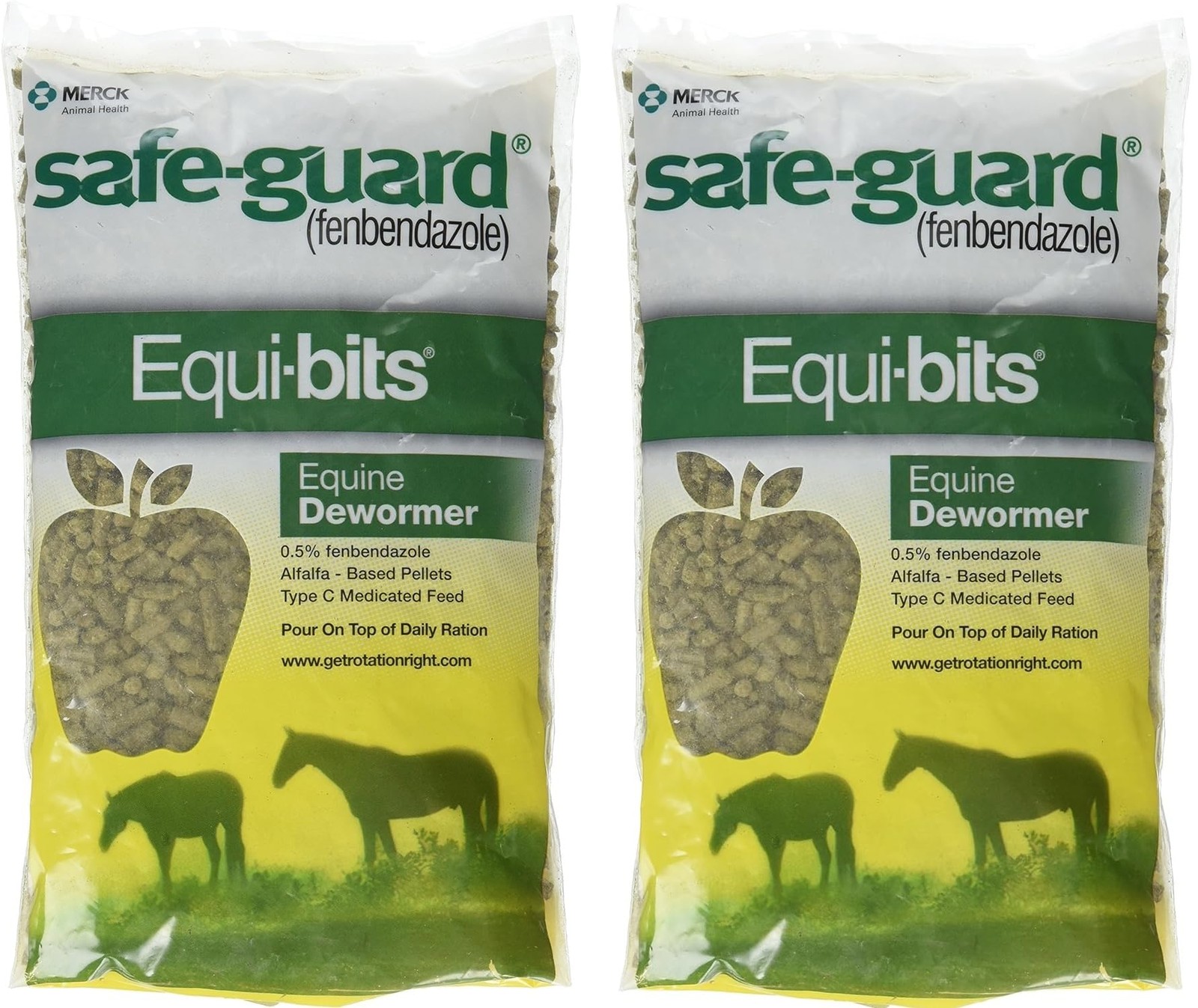 Intervet Safeguard Dewormer Pellets For Horses 1.25 Lb Pack Of 2 Alfalfa Based