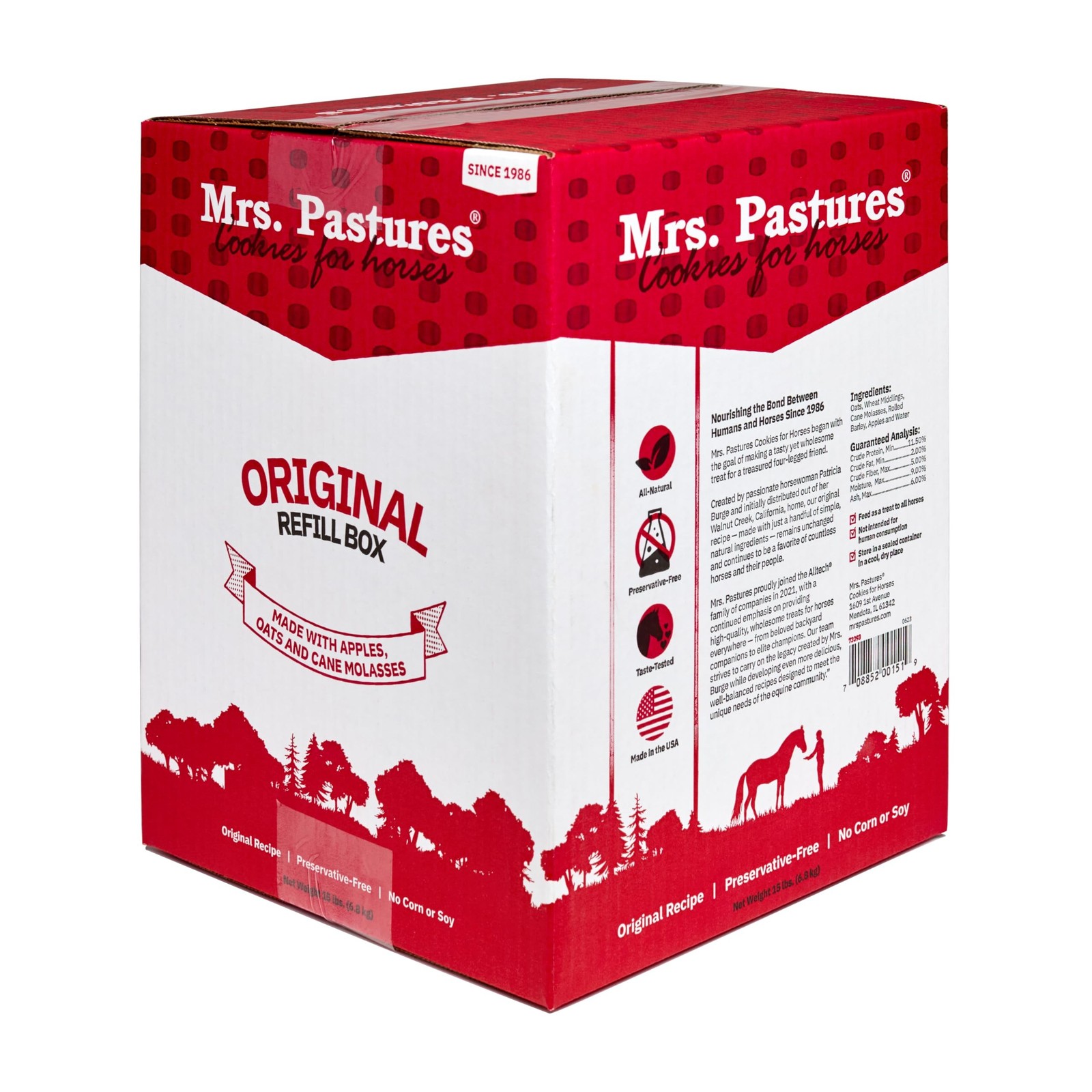 Mrs. Pastures Cookies for Horses – (15lb Refill Box)
