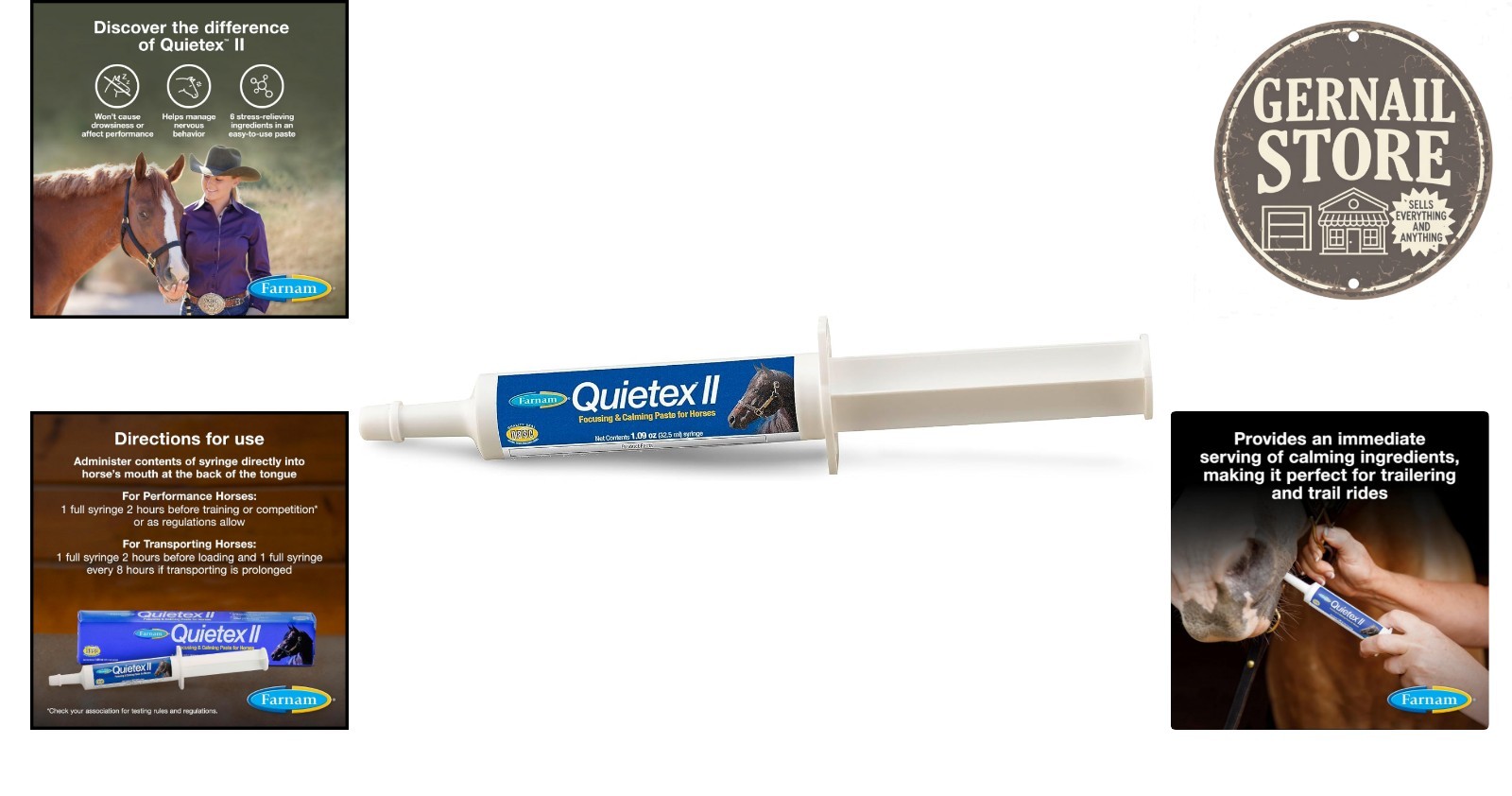Quietex II Horse Calming Paste, 32.5ml – Non-Drowsy Relief for Anxious Horses