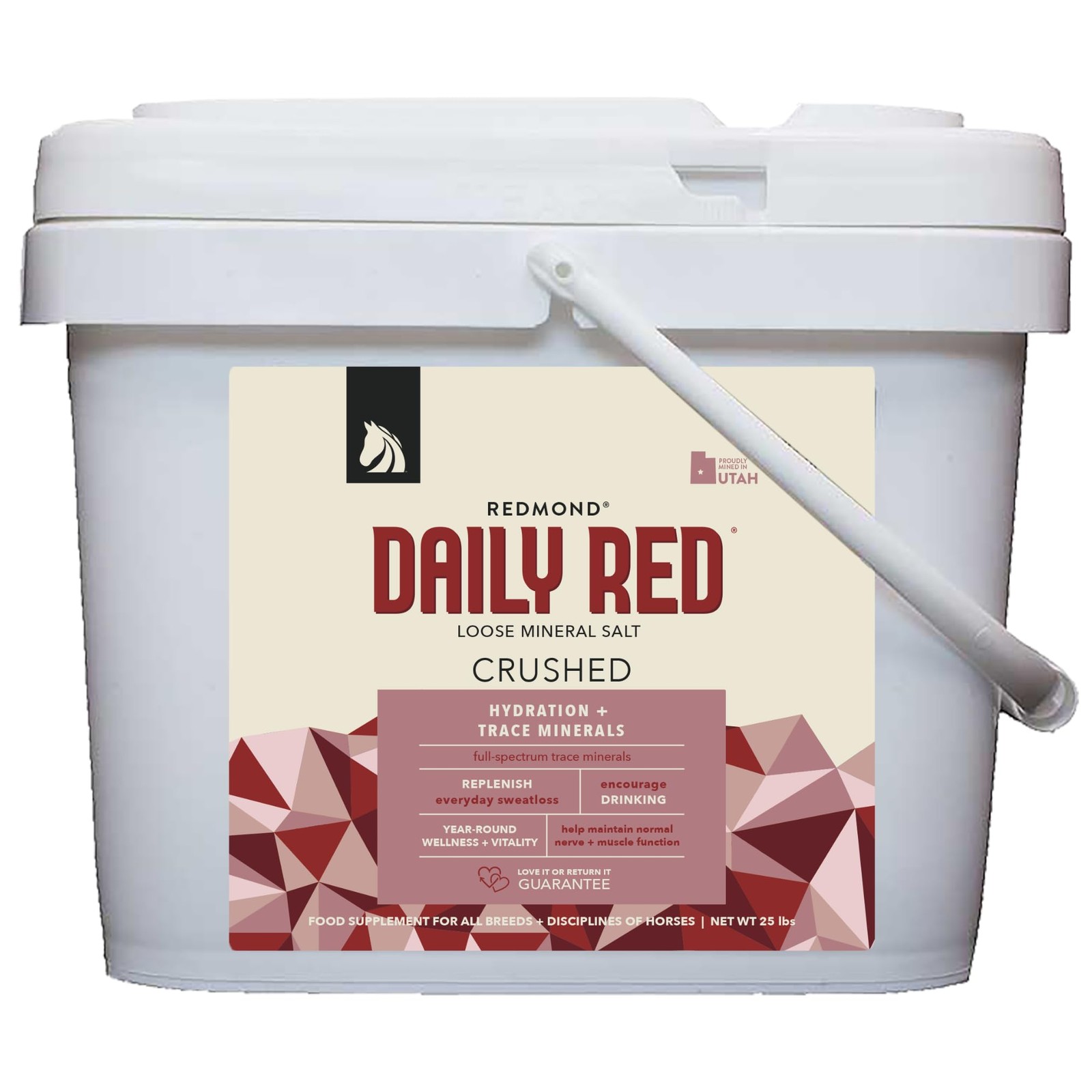 Redmond Rock Crushed 25 LBS Natural Equine Mineral Supplement for Horses