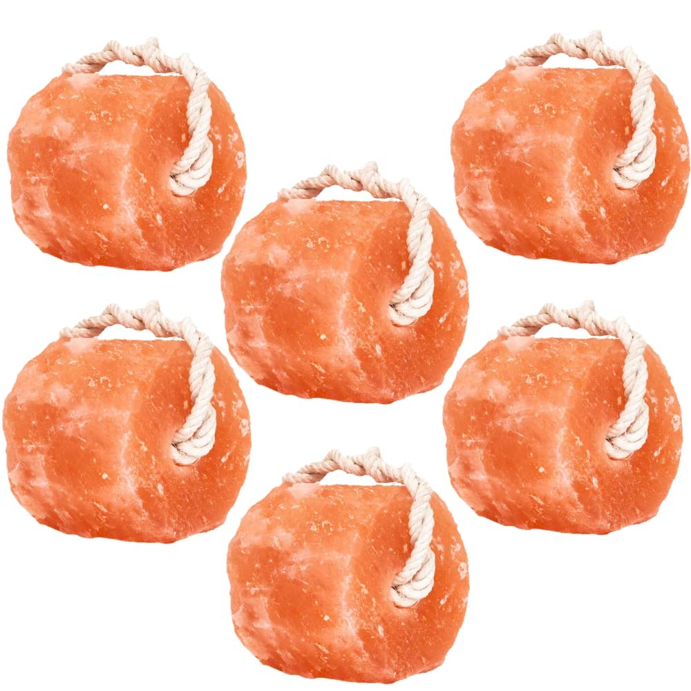 Glowyn Himalayan Salt Lick-Natural Minerals Block on Rope – 4.0 lbs. (6 Packs…