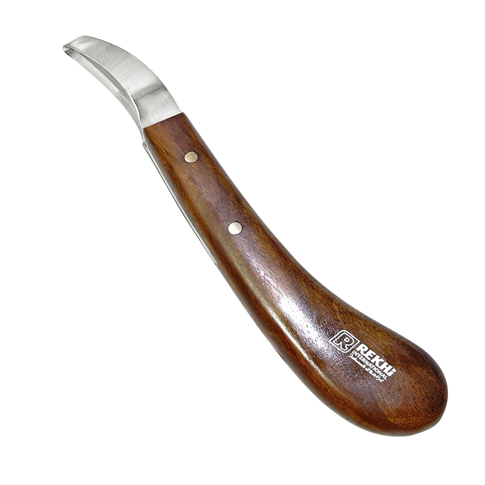 Rekhi Farrier Loop Knife with Wooden Handle – Precision Hoof Care Tool for Ho…