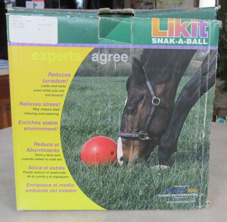 Red Likit Snak-A-Ball Horse Boredom Breaker NIB