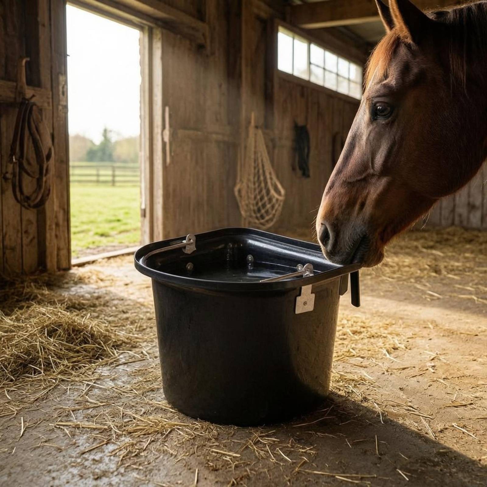 D-Shaped Nourishment Container Black Reliable Feeding Pail Container No Tools