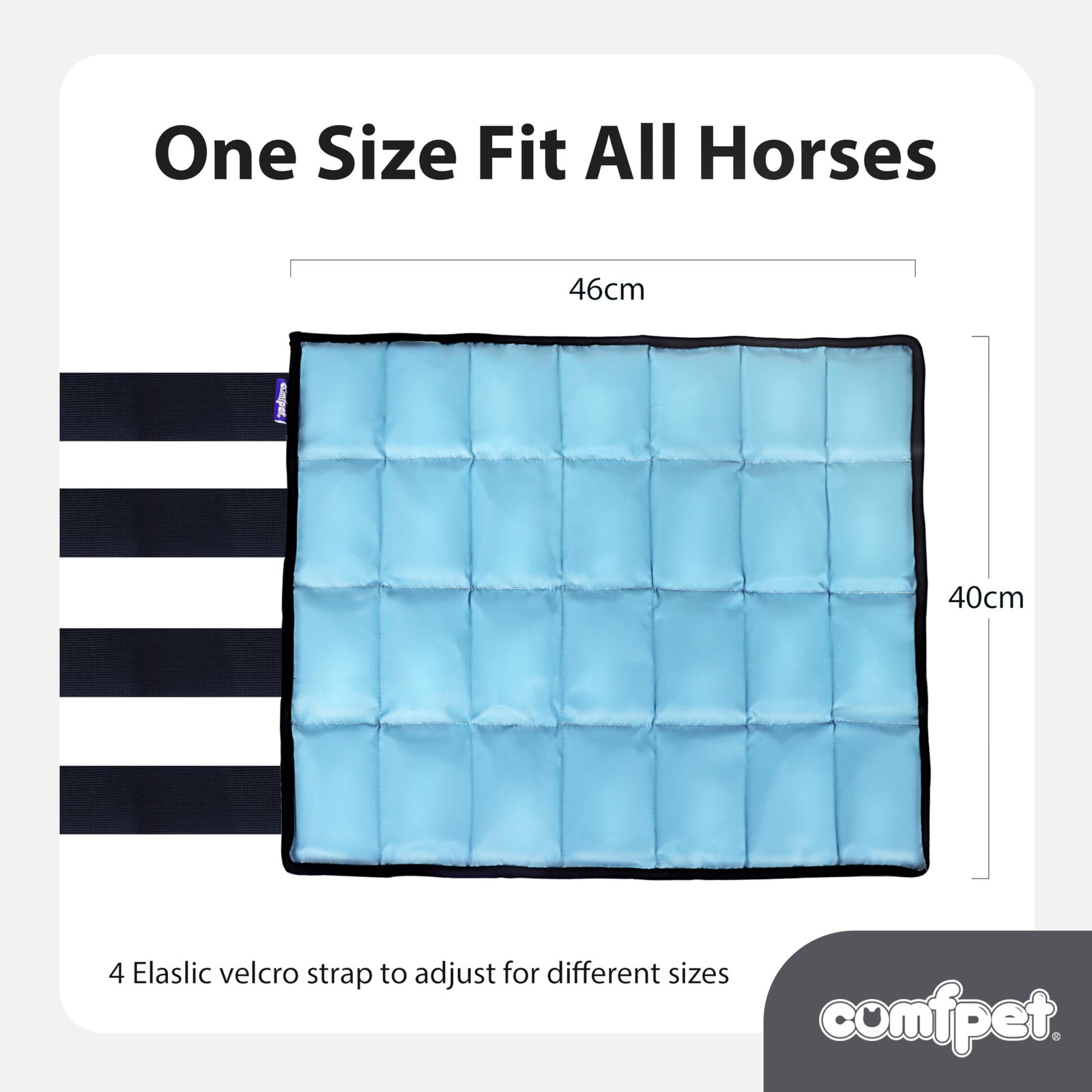 COMFPET Gel Horse Ice Pack with Carry Case, Reusable Cooling 1 PACK, Blue