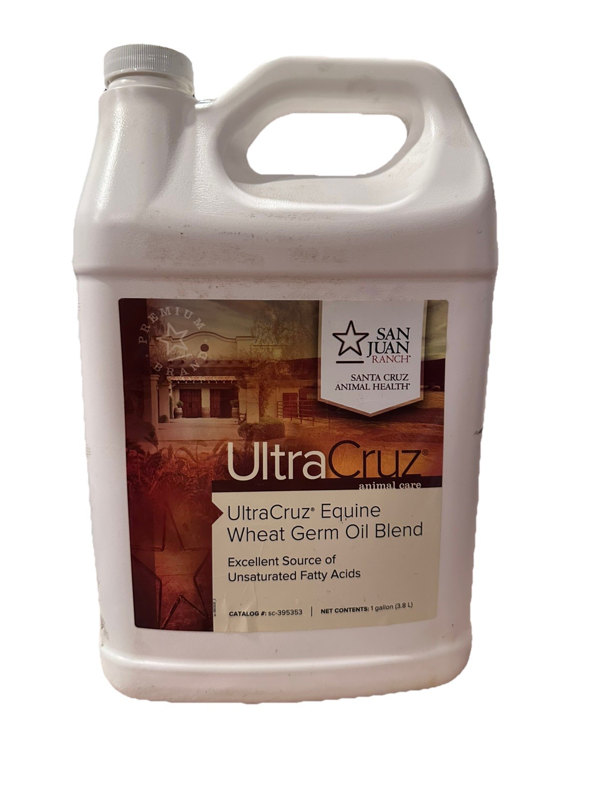 UltraCruz Pure Wheat Germ Oil Supplement for Horses and Livestock, 1 Gallon