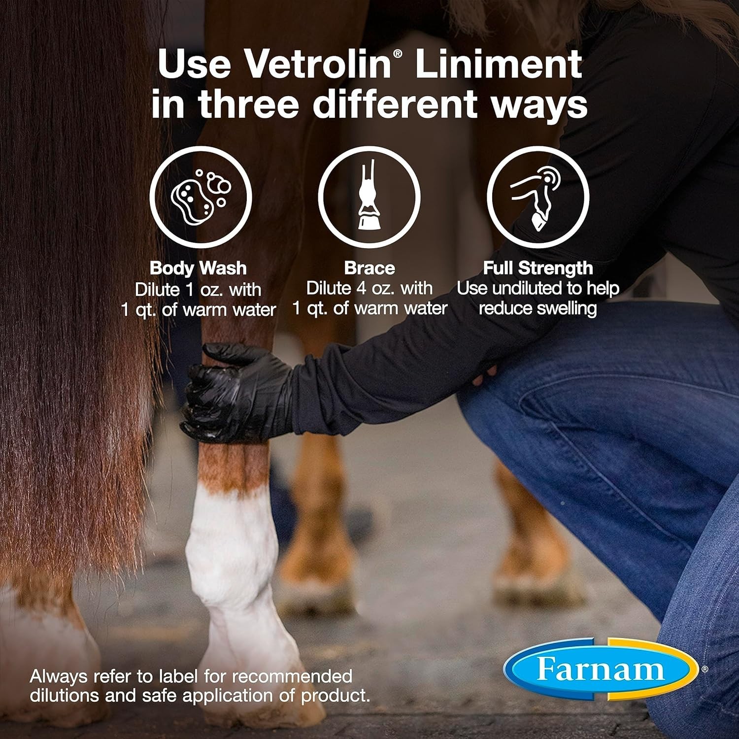 Vetrolin Horse Liniment 32 Oz – Quick Relief for Muscle Soreness & Inflammation