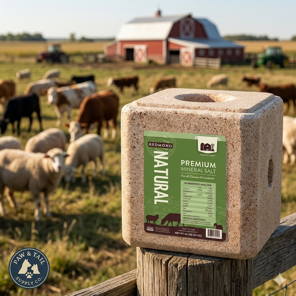 Redmond Natural Trace Mineral Salt Block Supplement for Livestock 44lb