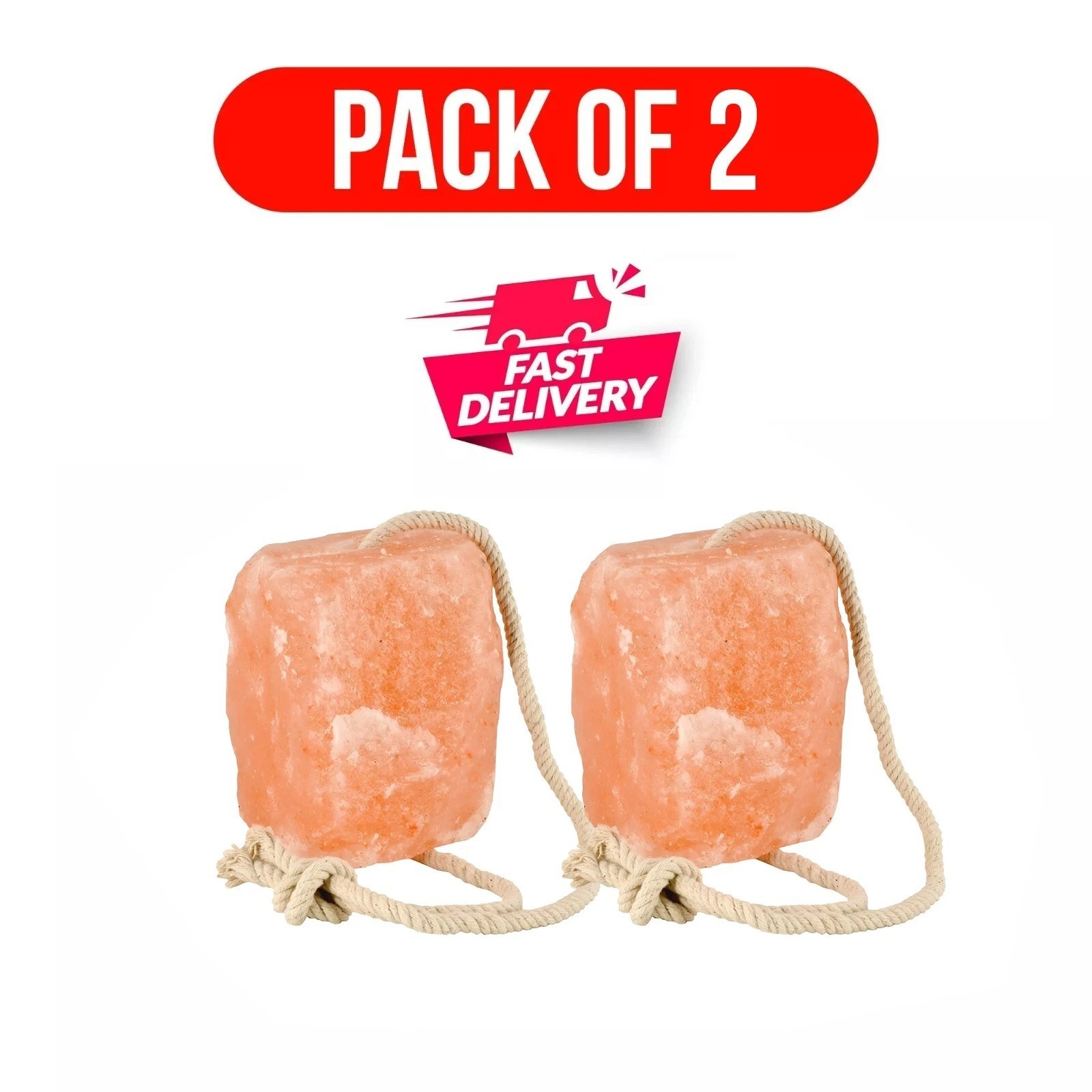 Salt Lick Block Himalayan Animal Salt lick Block 5-6 lbs with 36″ Rope Pack of 2