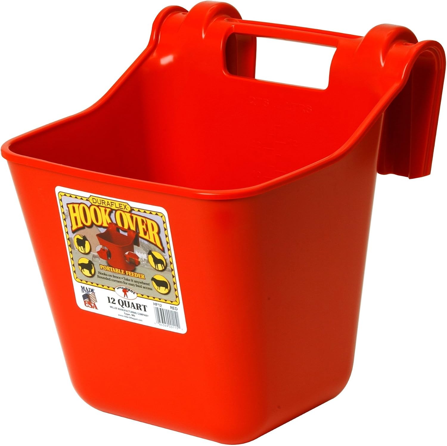 ® Plastic Hook Over Feeder Mountable Livestock & Pet Feed Bucket Horse Feed
