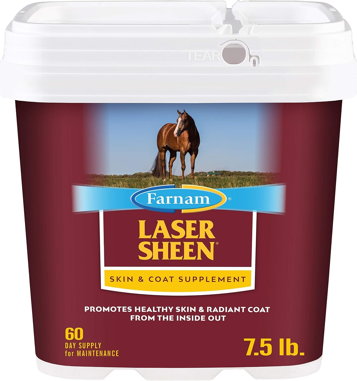 Farnam Laser Sheen Skin & Coat Supplement for Horses, Promotes healthy skin & ra