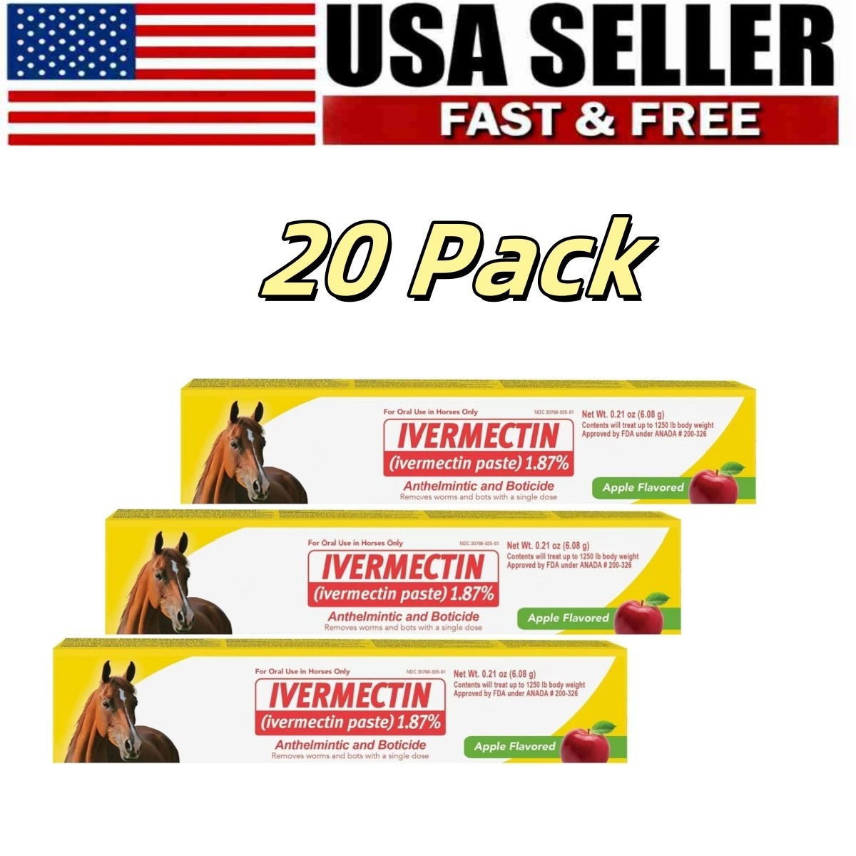 20x Apple Paste for Horses – Healthy Support, exp 01/2028, Special Discount, USA