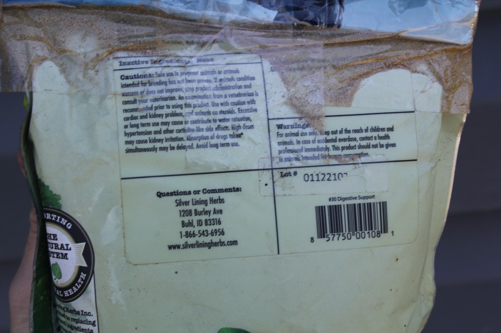Silver Lining Herbs Digestive Support For Horses (UNKNOWN AGE) 12oz New OPENED