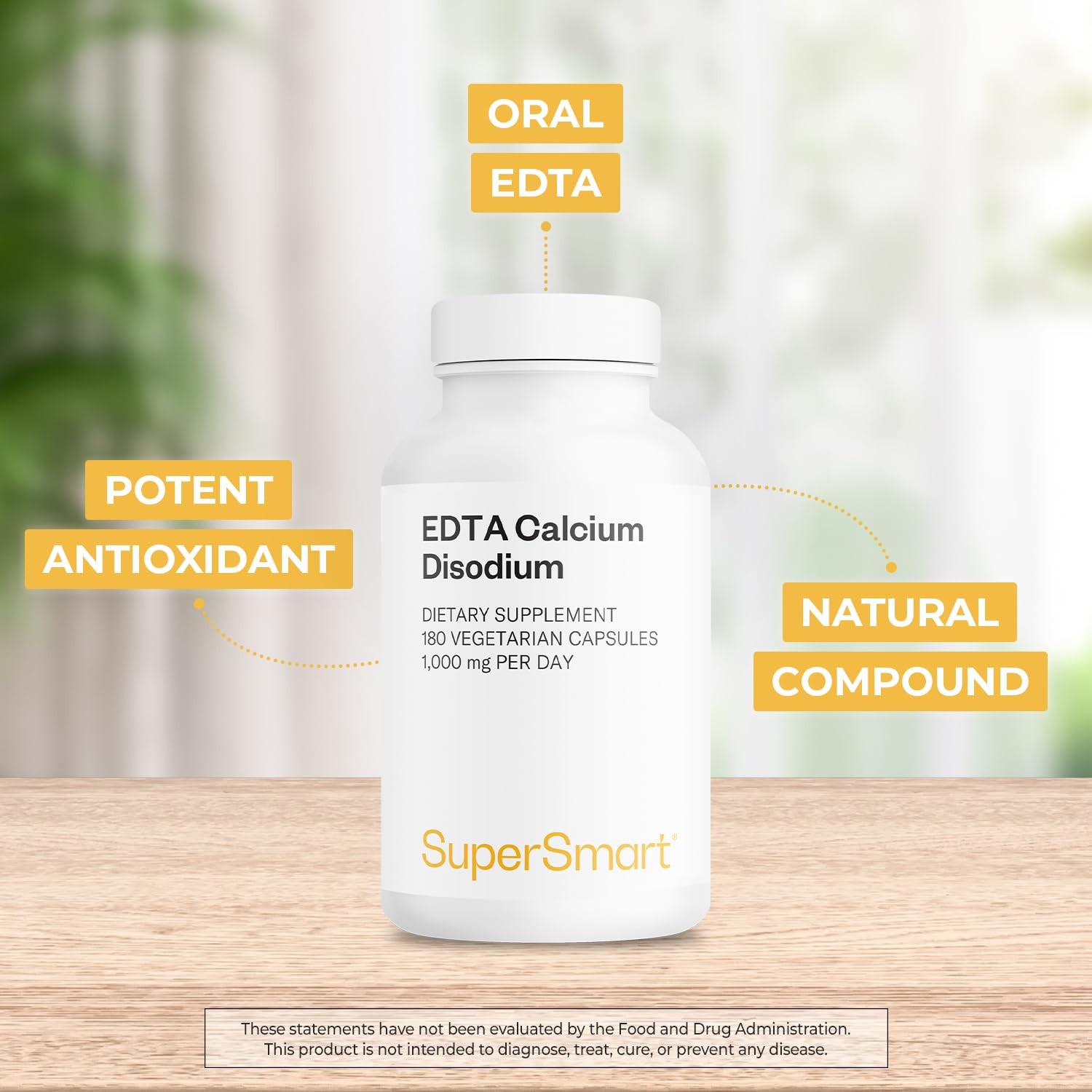 Supersmart – EDTA 1000mg per Day – Calcium Disodium EDTA Supplement | Non-GMO &