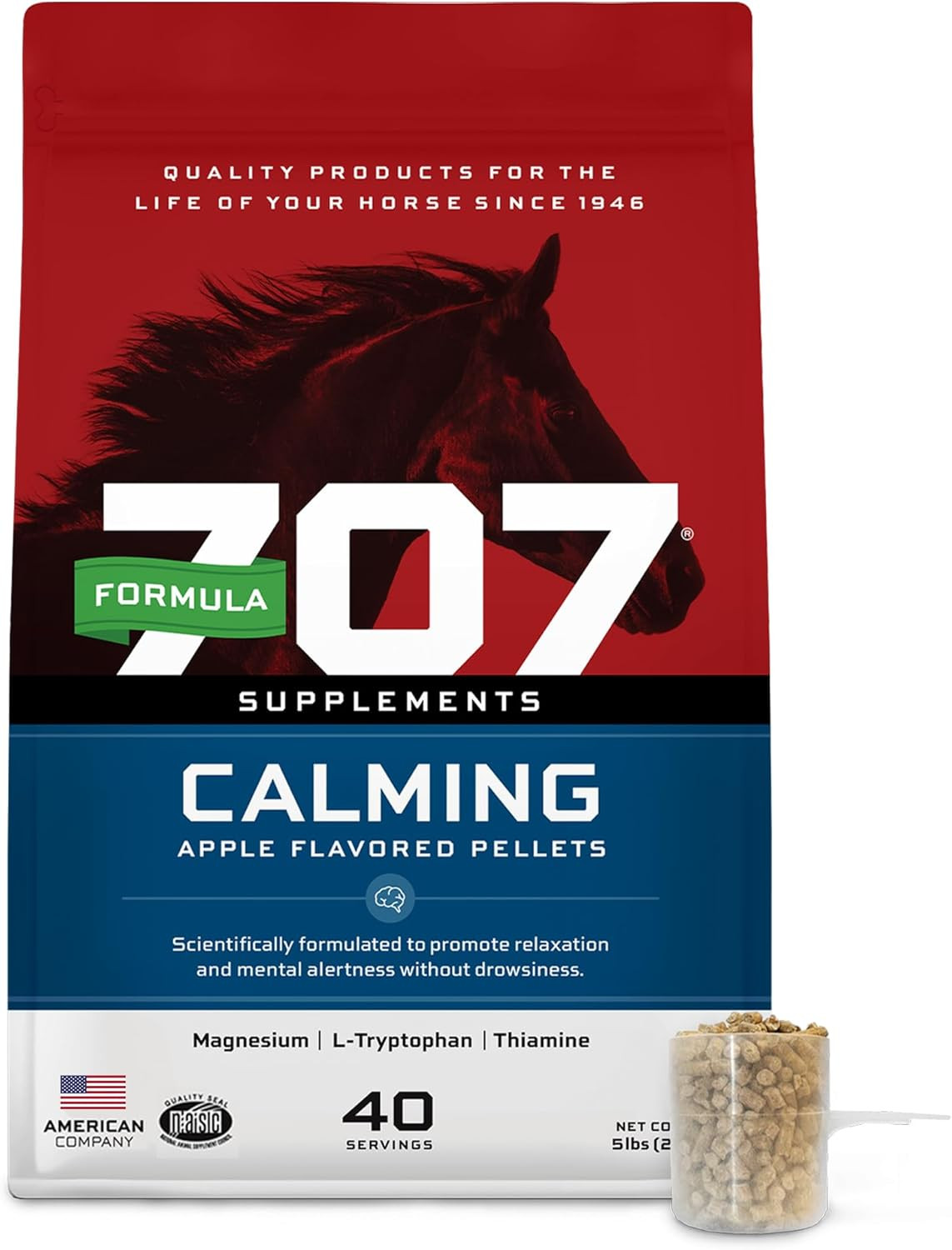 Calming Equine Supplement 5LB Bag – Anxiety Relief and Enhanced Focus for Horses