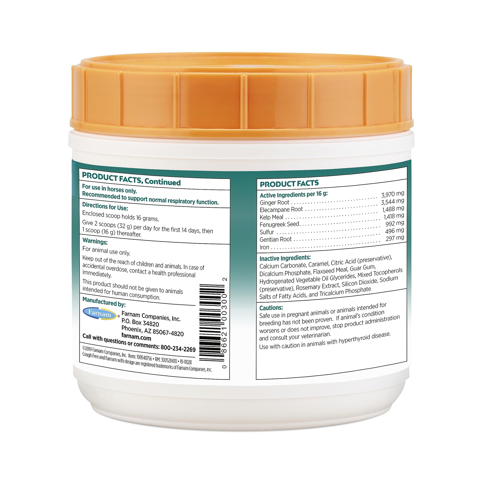 Farnam Cough Free Horse Supplement Pellets Provides Respiratory