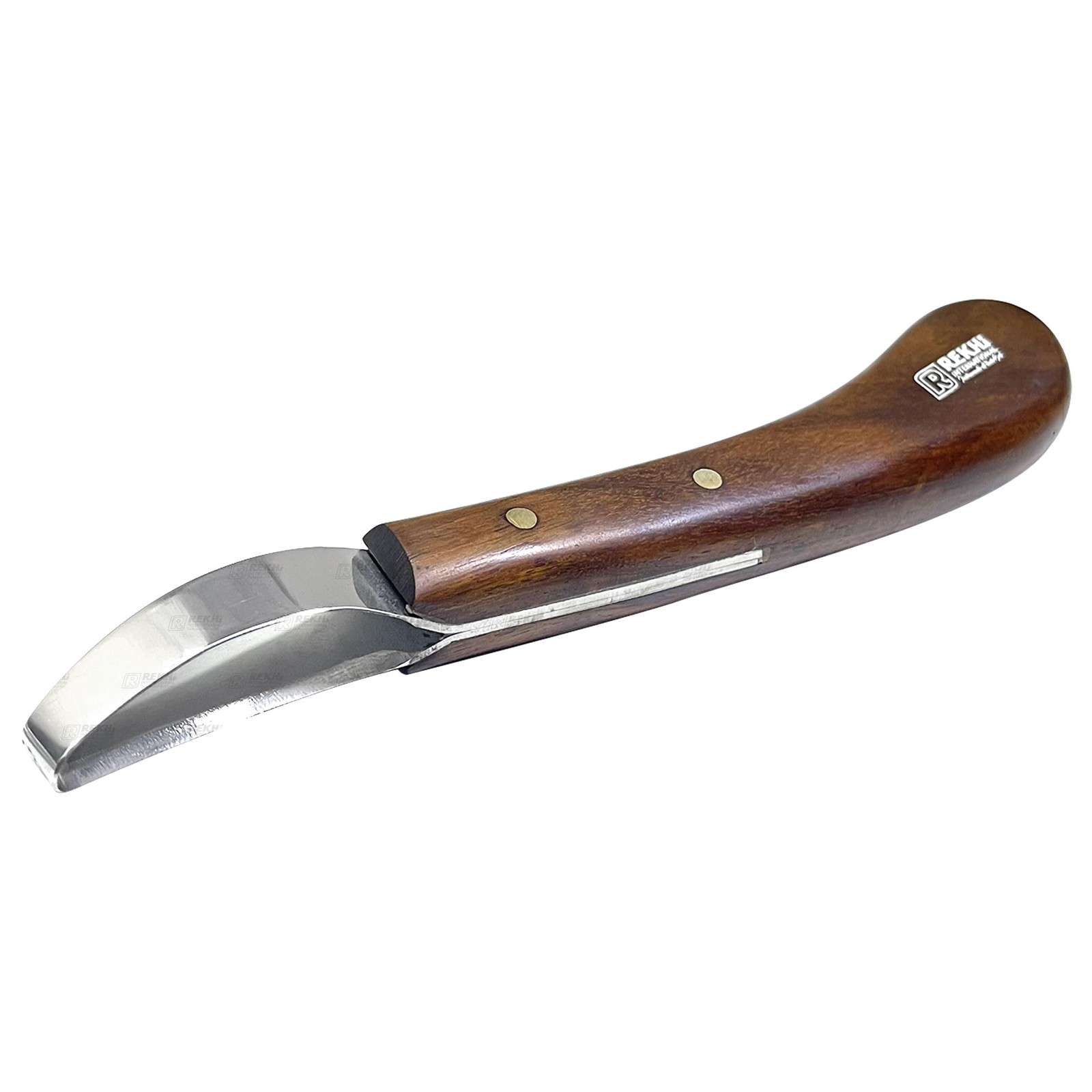 Rekhi Farrier Loop Knife with Wooden Handle – Precision Hoof Care Tool for Ho…