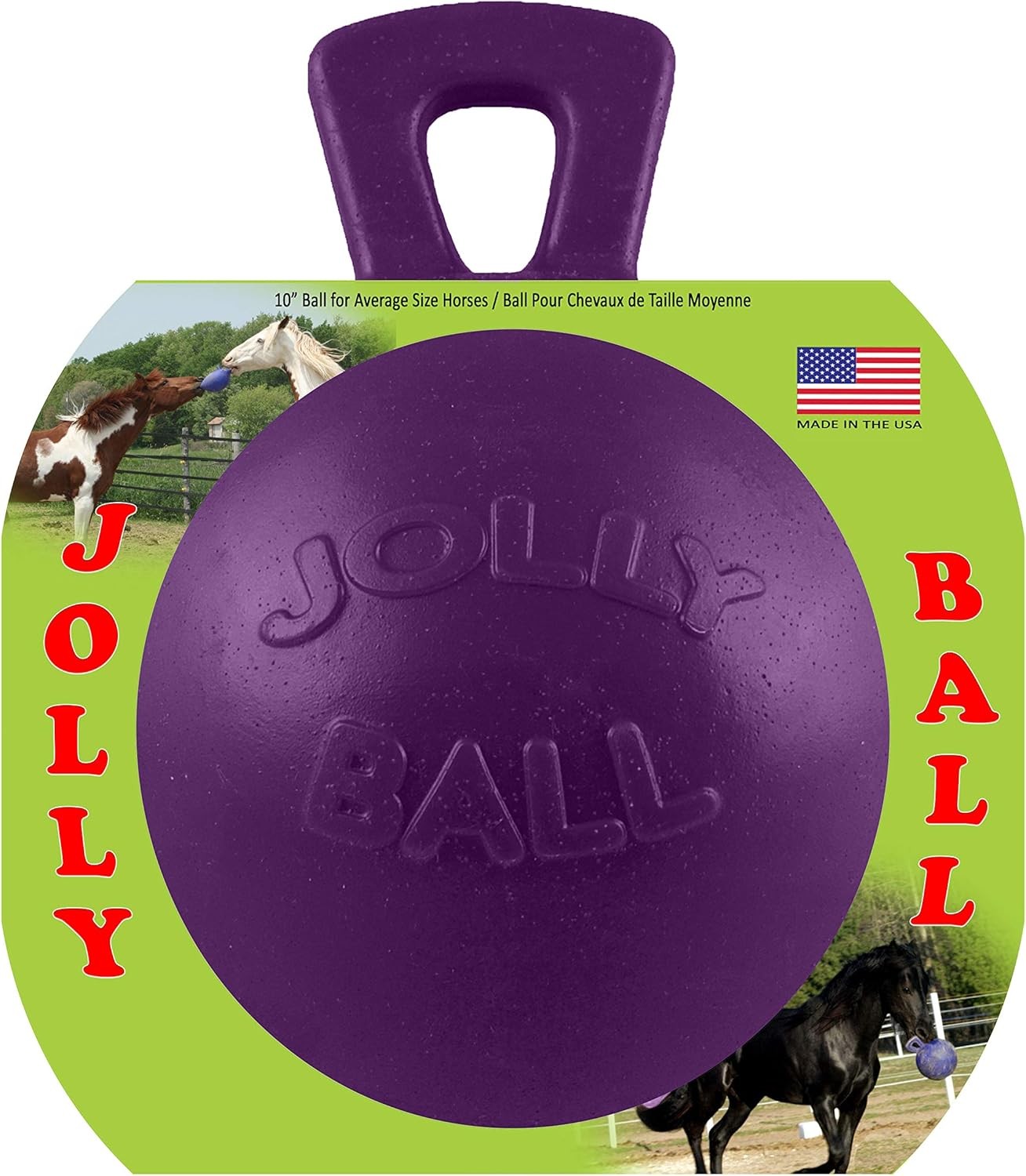 Horsemen’s Pride Jolly Ball Horse Toy Purple 10-inch Ball With Handle