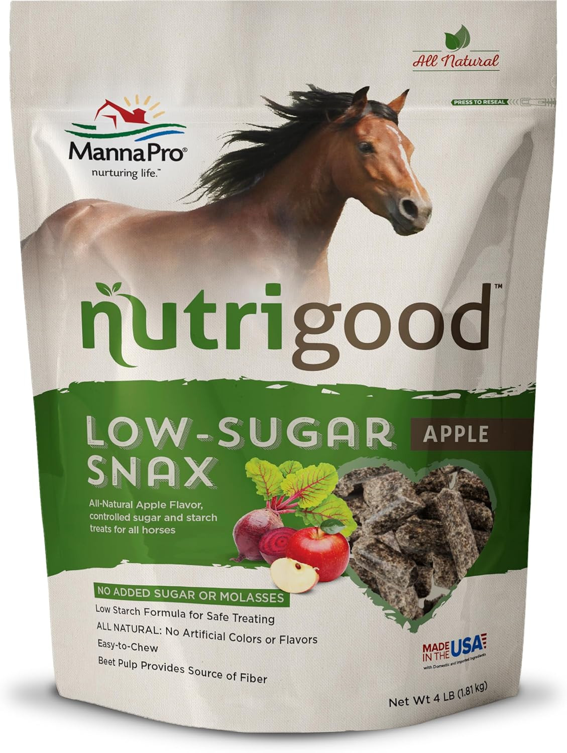 Nutrigood Low-Sugar Horse Treats – Apple Flavor, Healthy Natural Reward for Hors