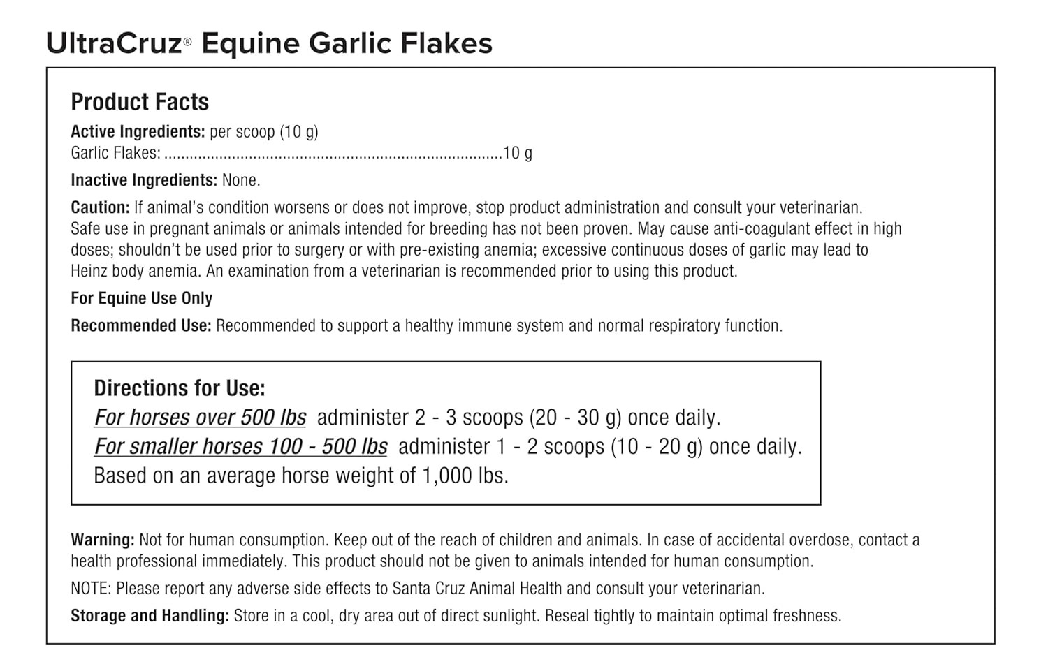 ® Equine Garlic Flakes, 25 Lb