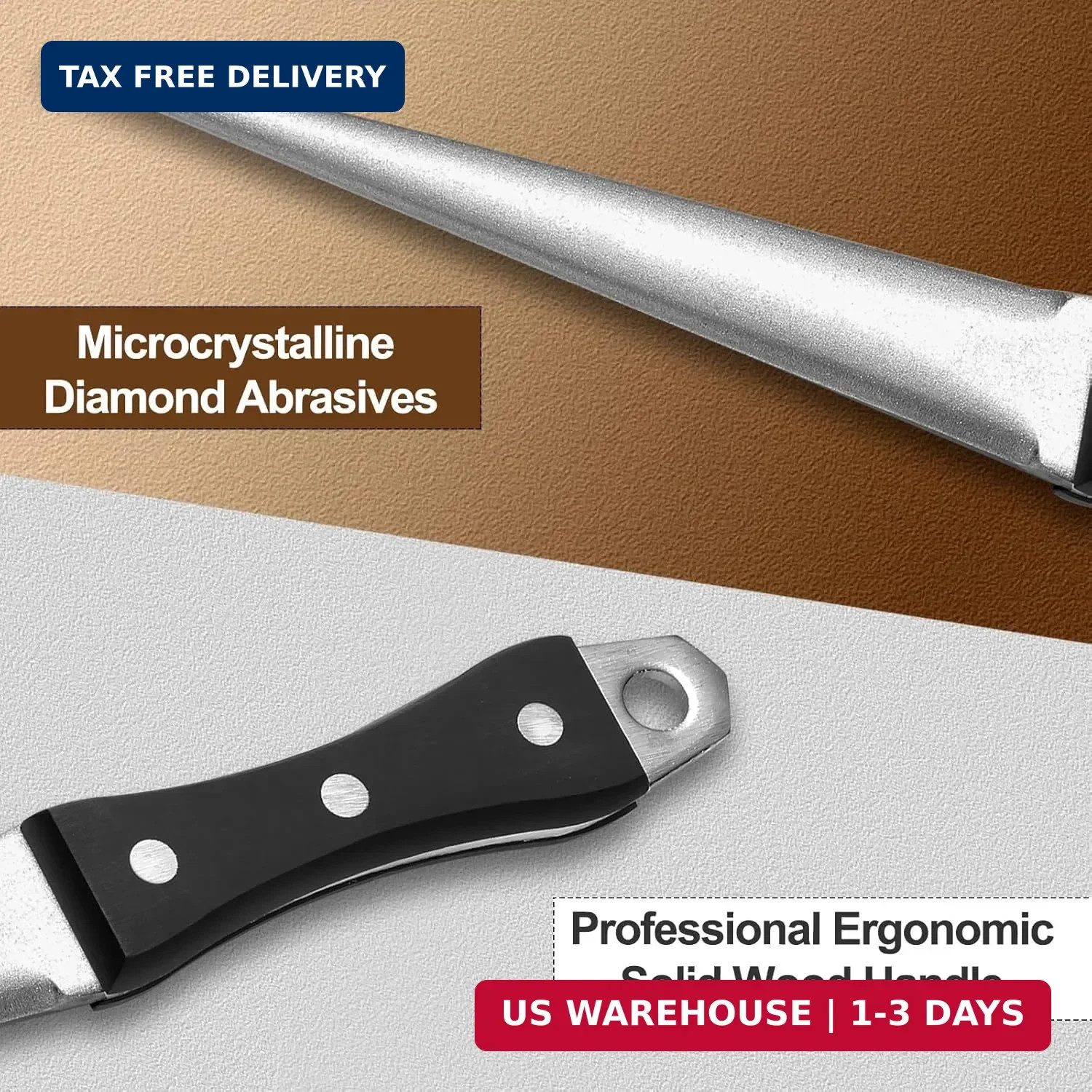 Hoof Knife Sharpener,10 Inch Farrier Tool,Honing Rod with Professional Ergonomic
