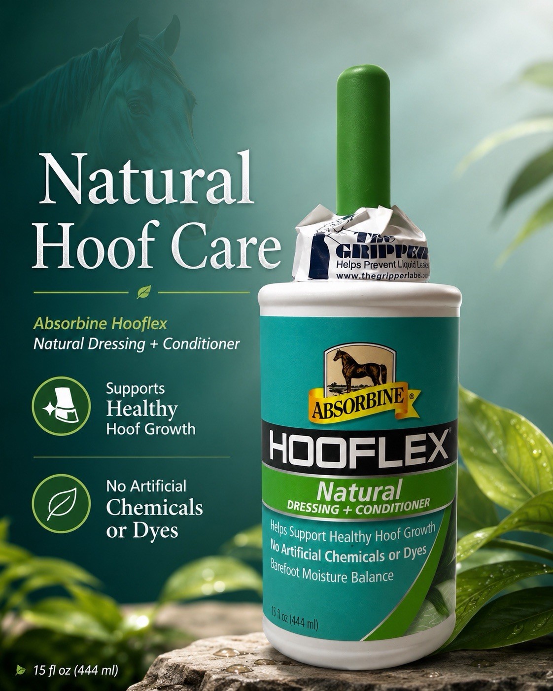Absorbine Hooflex Natural Hoof Dressing Conditioner 15 oz Exp 2030