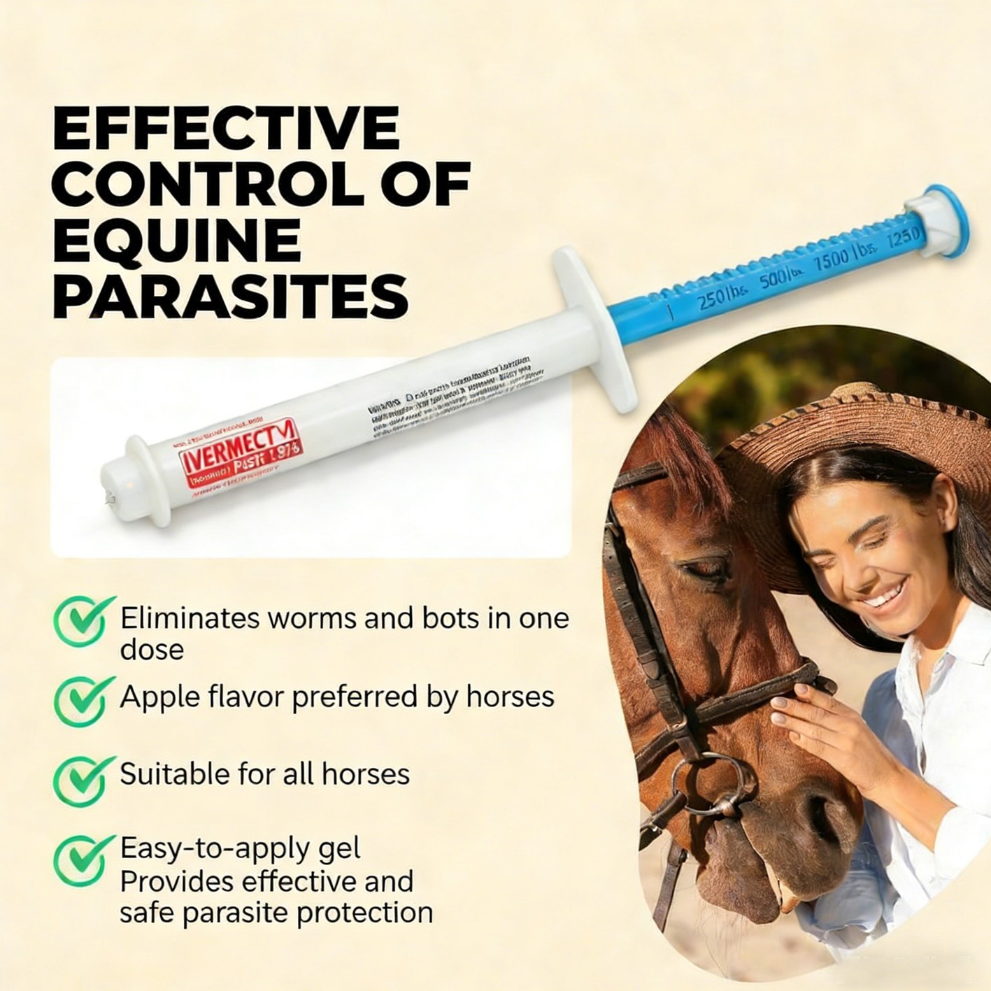 NEW 10 Pack New Paste Wormer Horse Dewormer Apple Flavor US Free Shipping