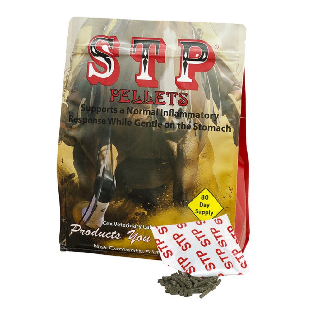 STP PELLETS 5 lbs. Horse supplement w/ vitamin B-12 Yucca (80 Day EZE-GO packs)