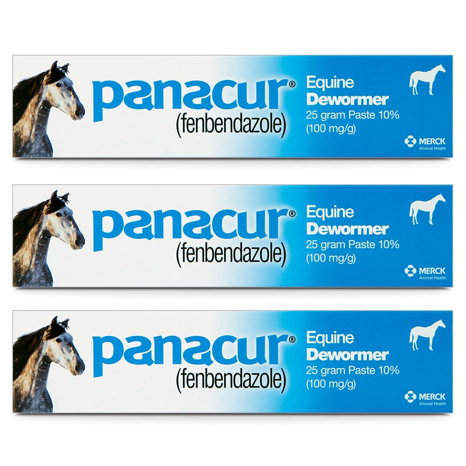 (3 Pack) PANACUR Dewormer Horse Paste 10%, 100mg Each White