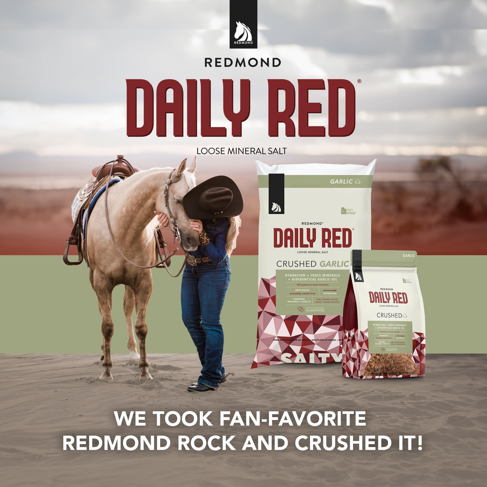 Daily Red Crushed Mineral Supplement for Horses with Garlic – 5 LB