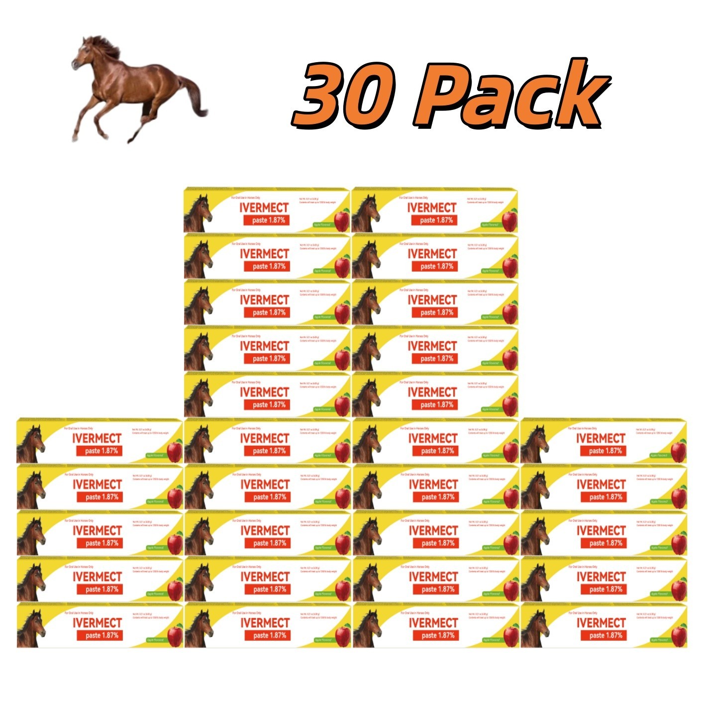 30 Pack In Box Paste Horse Dewormer Apple Flavor wormer EXP 1/2028 Free deliver