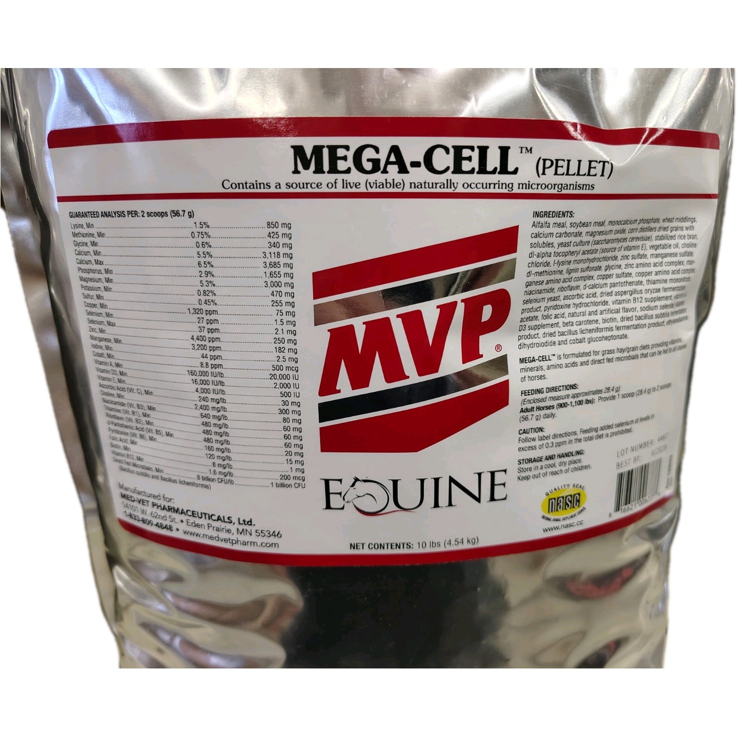 MVP Mega-Cell Pellet Equine Horse Supplement 10 lbs Nutritional Feed Support