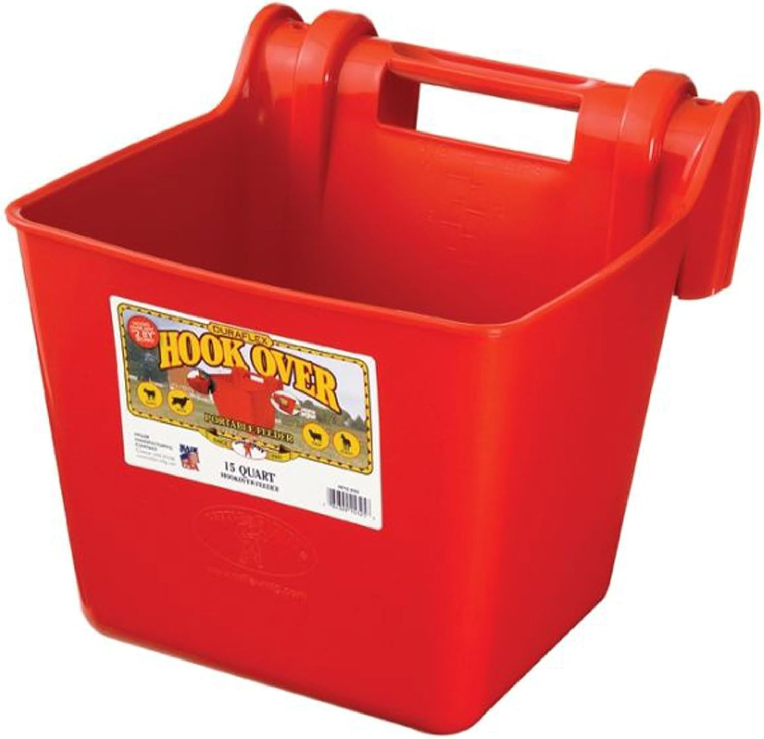 ® Plastic Hook Over Feeder Mountable Livestock & Pet Feed Bucket Horse Feed