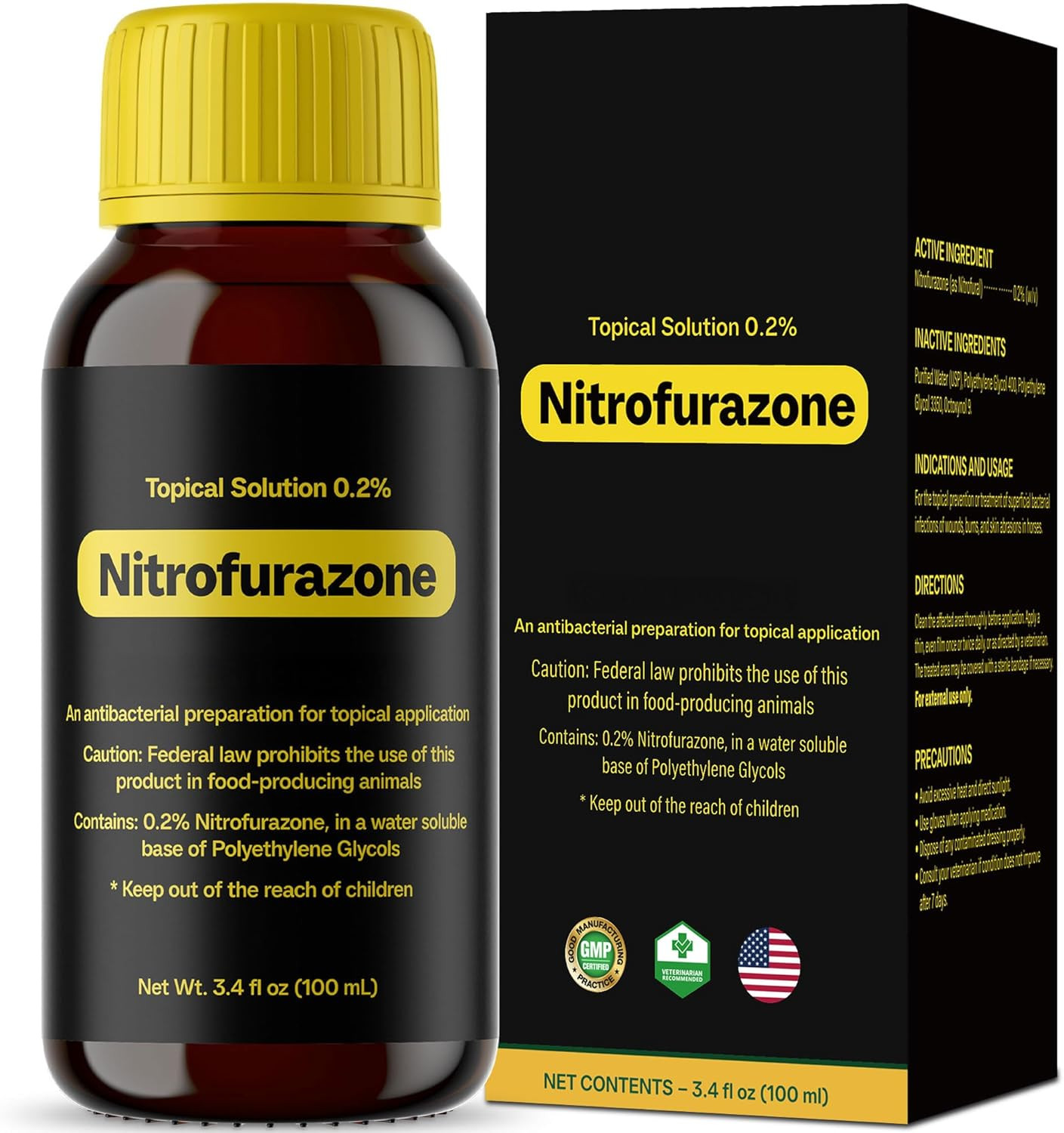 Treatment for Horses, Nitrofurazone, Natural Equine Wound Care,100Ml