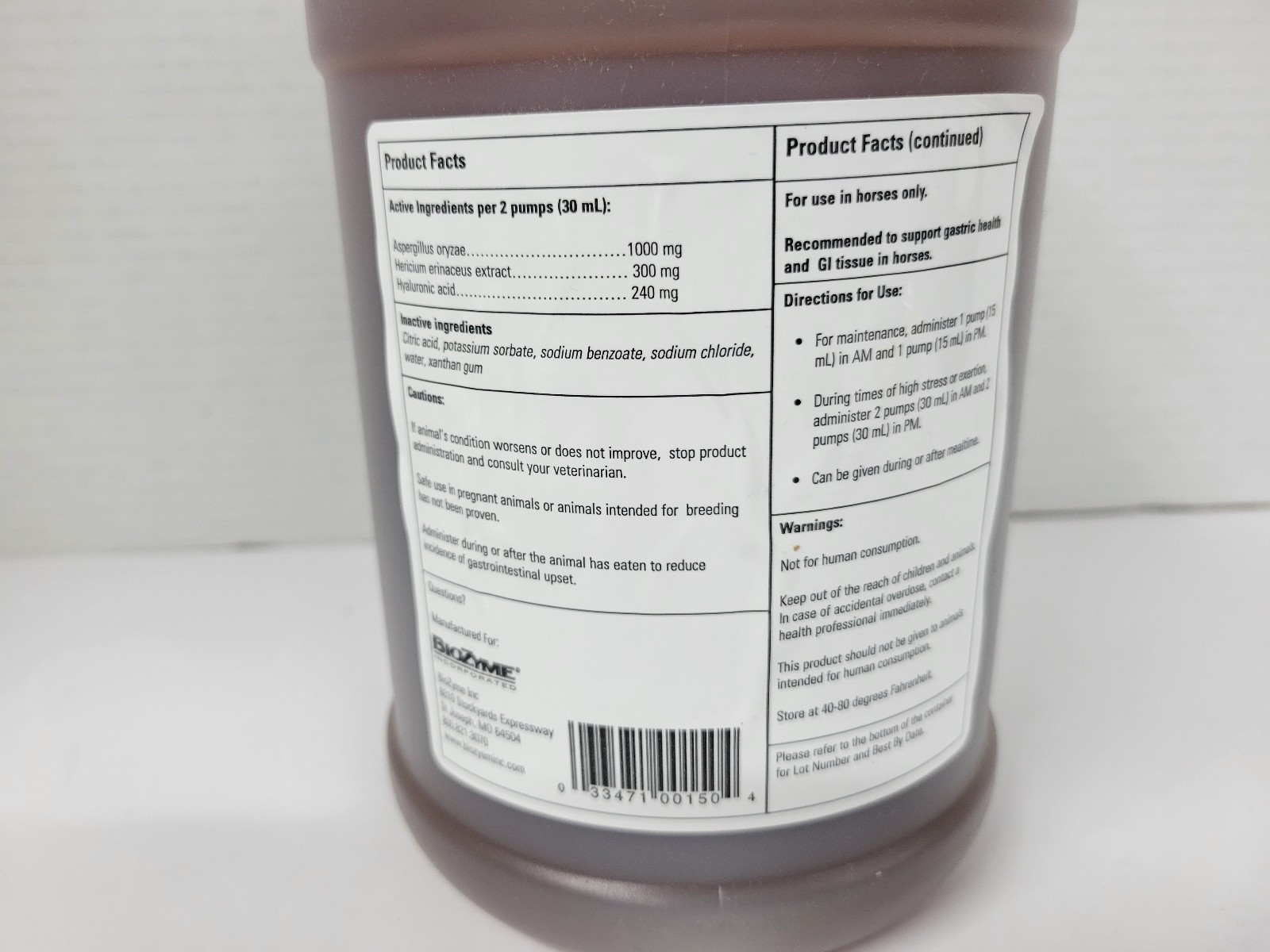 Vitalize Alimend – Horse Gastric & Equine Ulcer Support 64oz w/pump 08/25