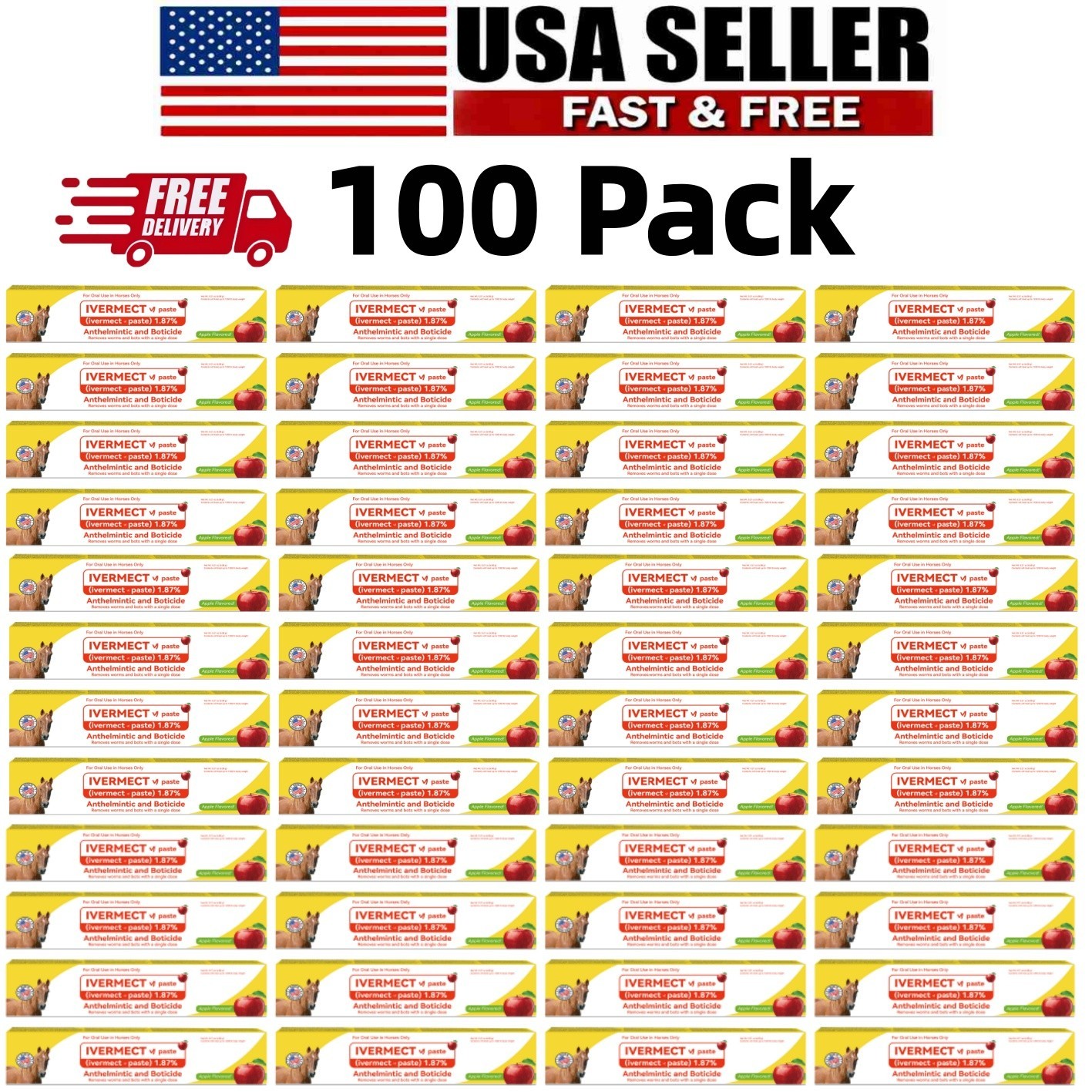 100 Pack In Box Paste Horse Dewormer Apple Flavor wormer Friendly design 1/2028