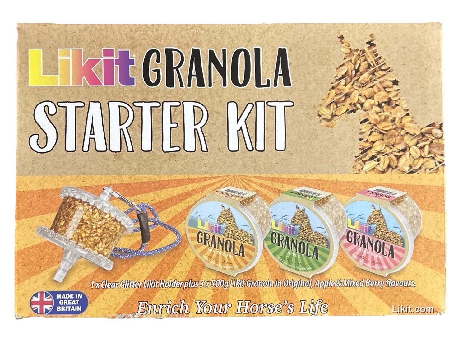 Likit Granola Starter Kit Multigrain Boredom Buster Lick 500g x 3 + Likit Holder