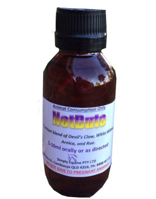 Not Bute Herbal Anti Inflammatory Control Pain In Horses Naturally 100Ml Bottle