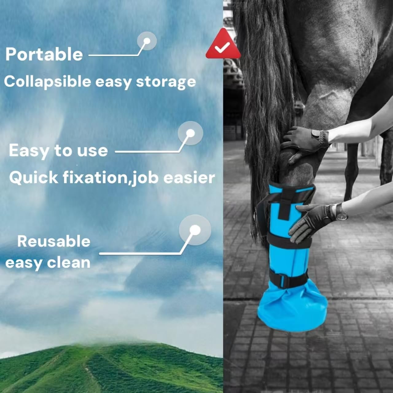 GARFTAI 2 Piece Easy Use Hoof Soaking Boot for Horses,Horse ice Boots,Horse h…