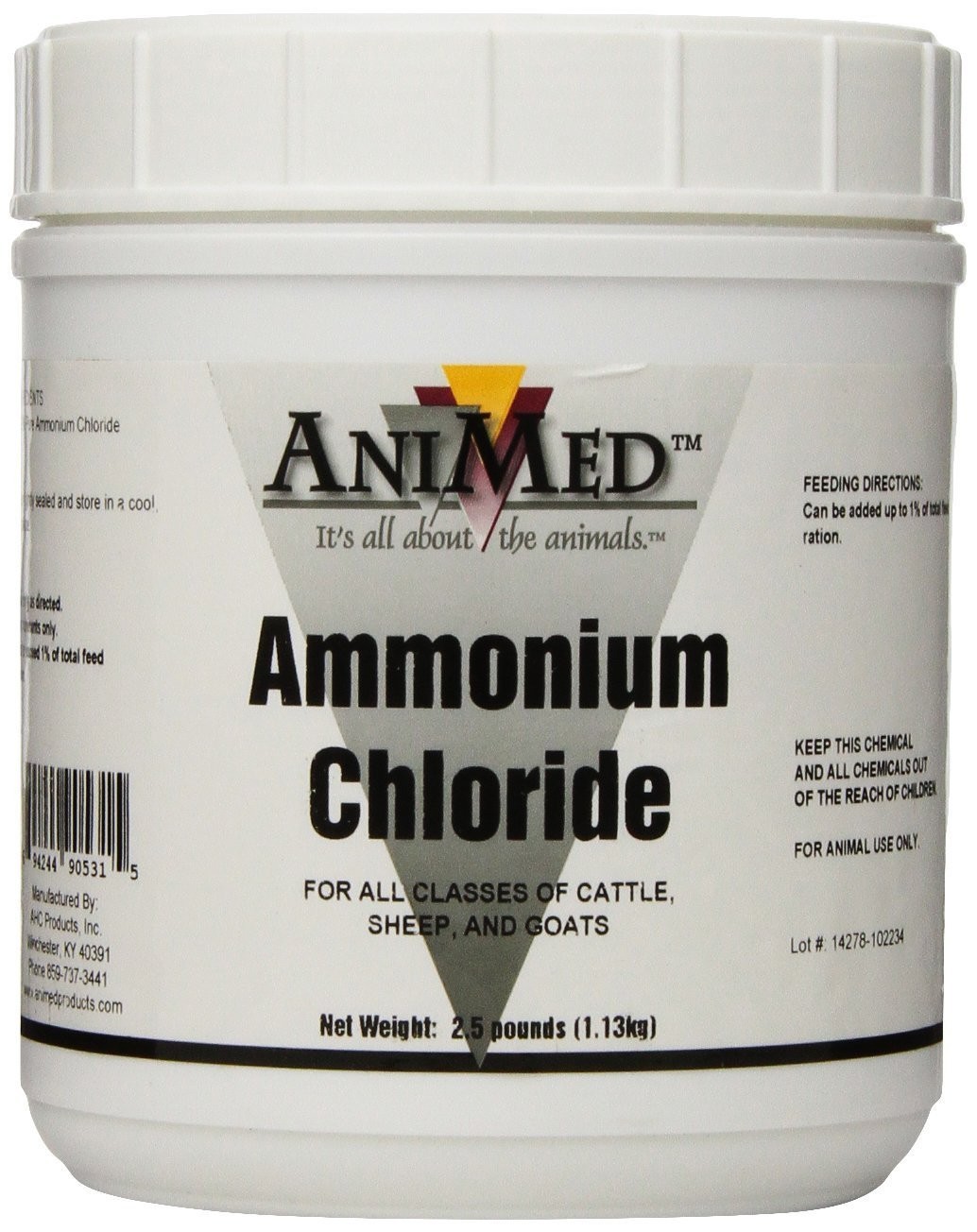 Powder 99.9-Percent Ammonium Chloride for Horses Dogs Cats Cows Sheep and Goa…