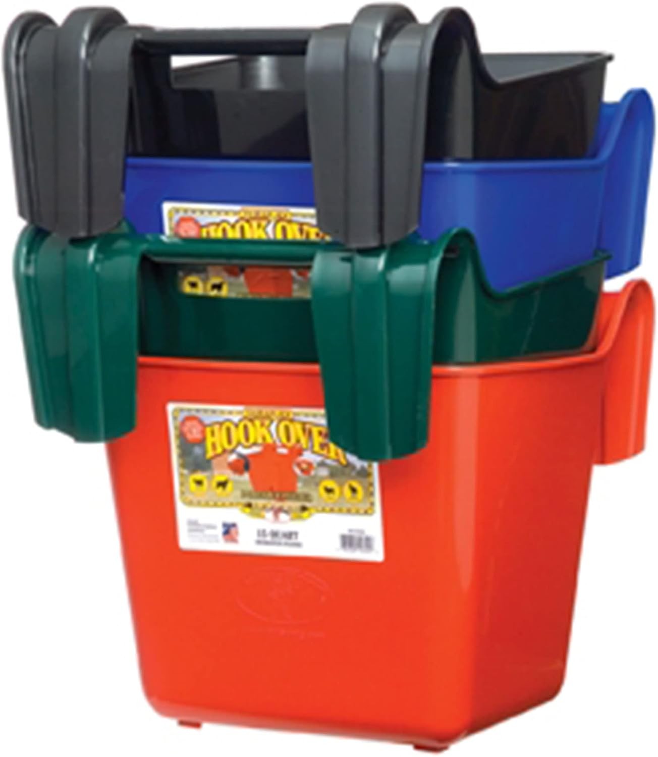 ® Plastic Hook Over Feeder Mountable Livestock & Pet Feed Bucket Horse Feed